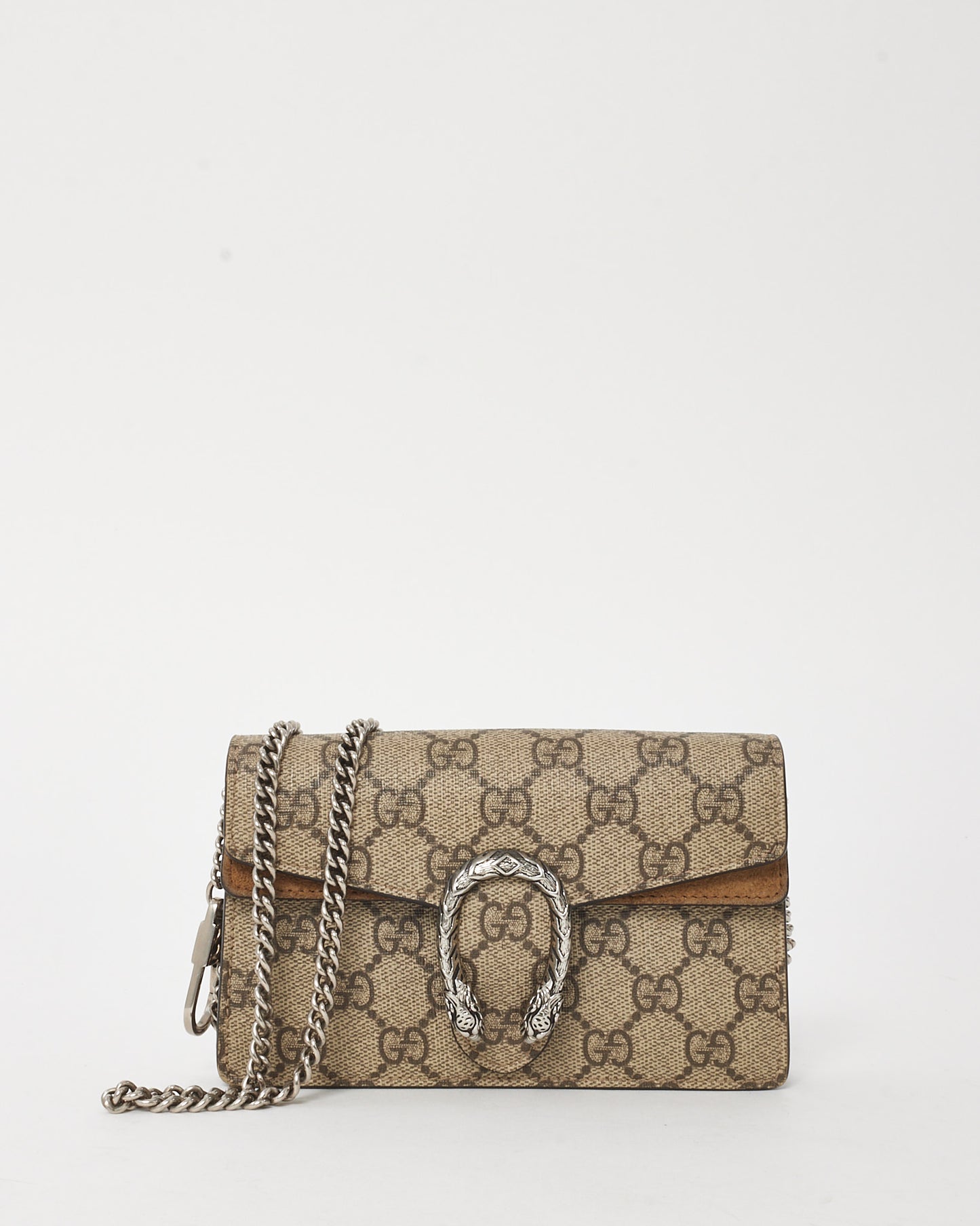 Gucci Beige GG Supreme Canvas Super Mini Dionysus Bag