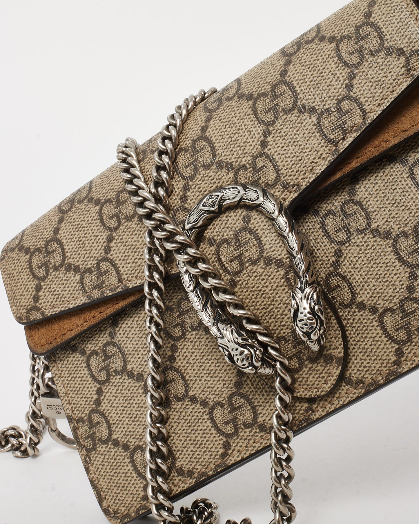 Gucci Beige GG Supreme Canvas Super Mini Dionysus Bag