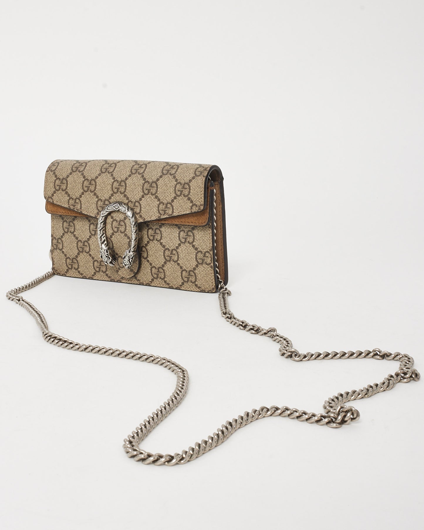 Gucci Beige GG Supreme Canvas Super Mini Dionysus Bag