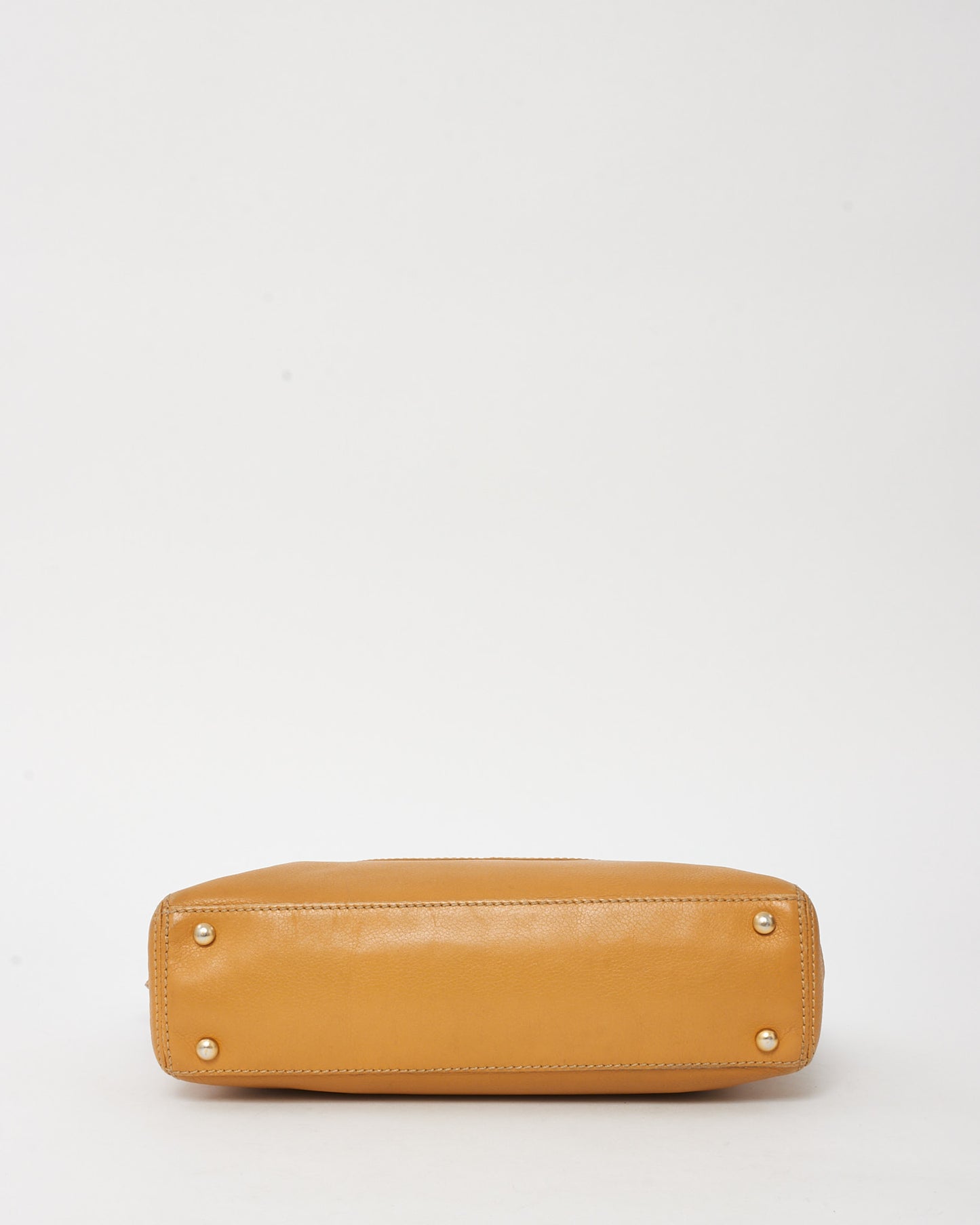 Chanel Vintage Tan Calfskin Leather CC Logo Chain Tote