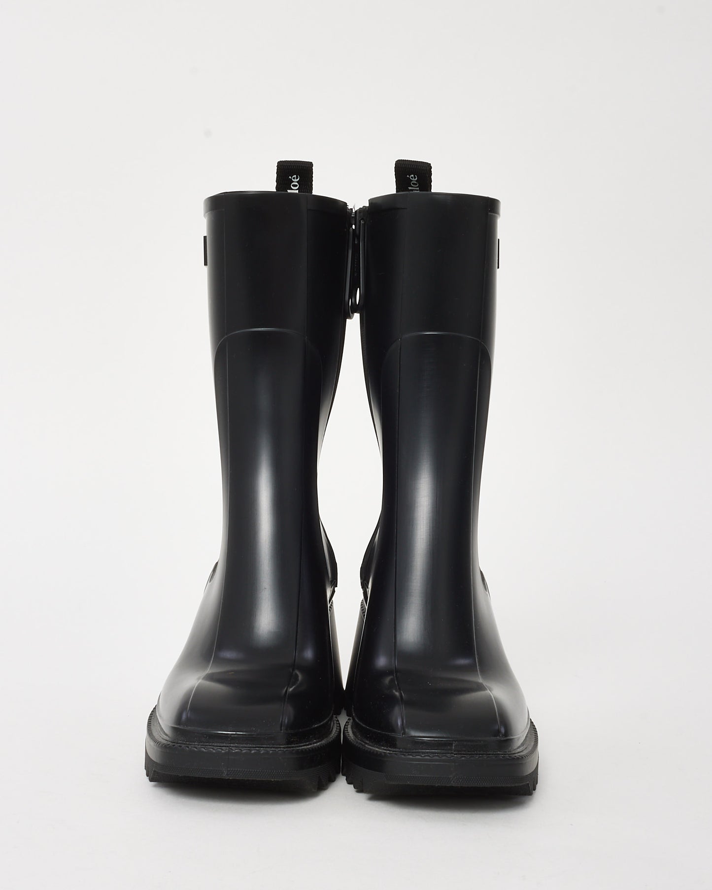 Chloé Black Rubber Betty Rain Boots - 36