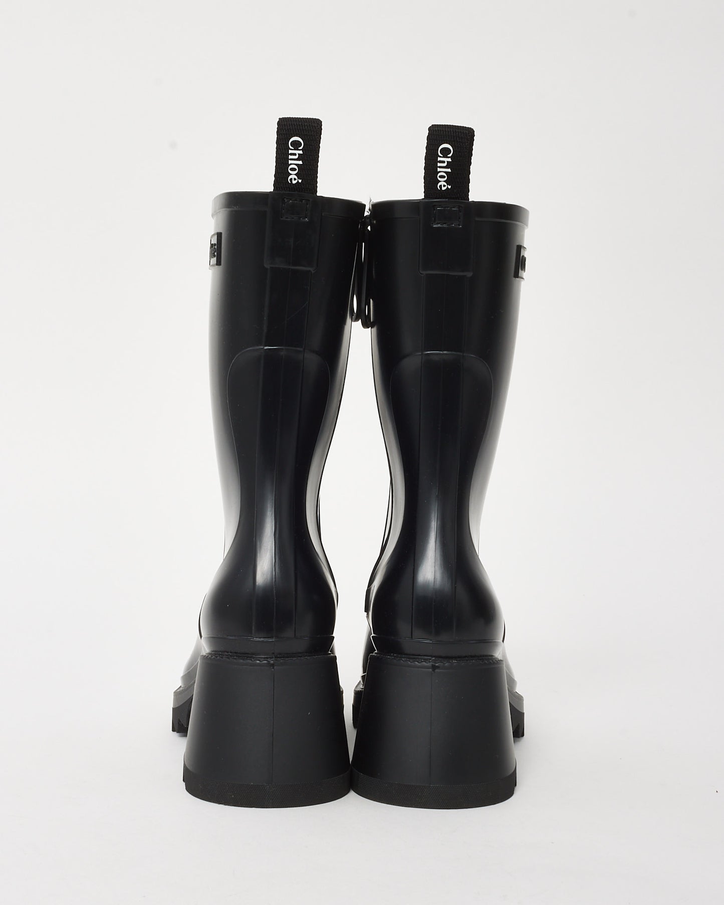 Chloé Black Rubber Betty Rain Boots - 36