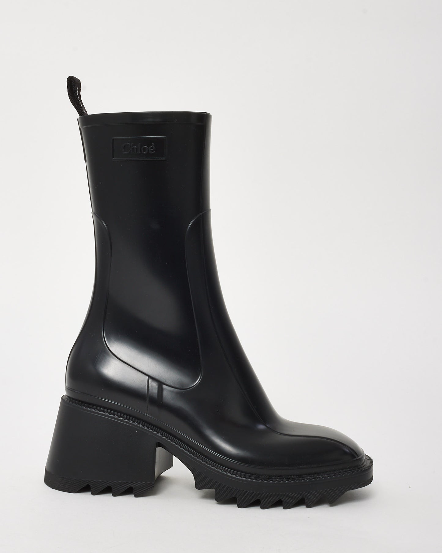 Chloé Black Rubber Betty Rain Boots - 36