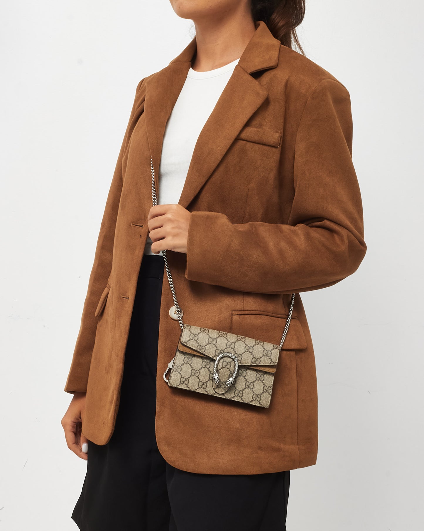 Gucci Beige GG Supreme Canvas Super Mini Dionysus Bag