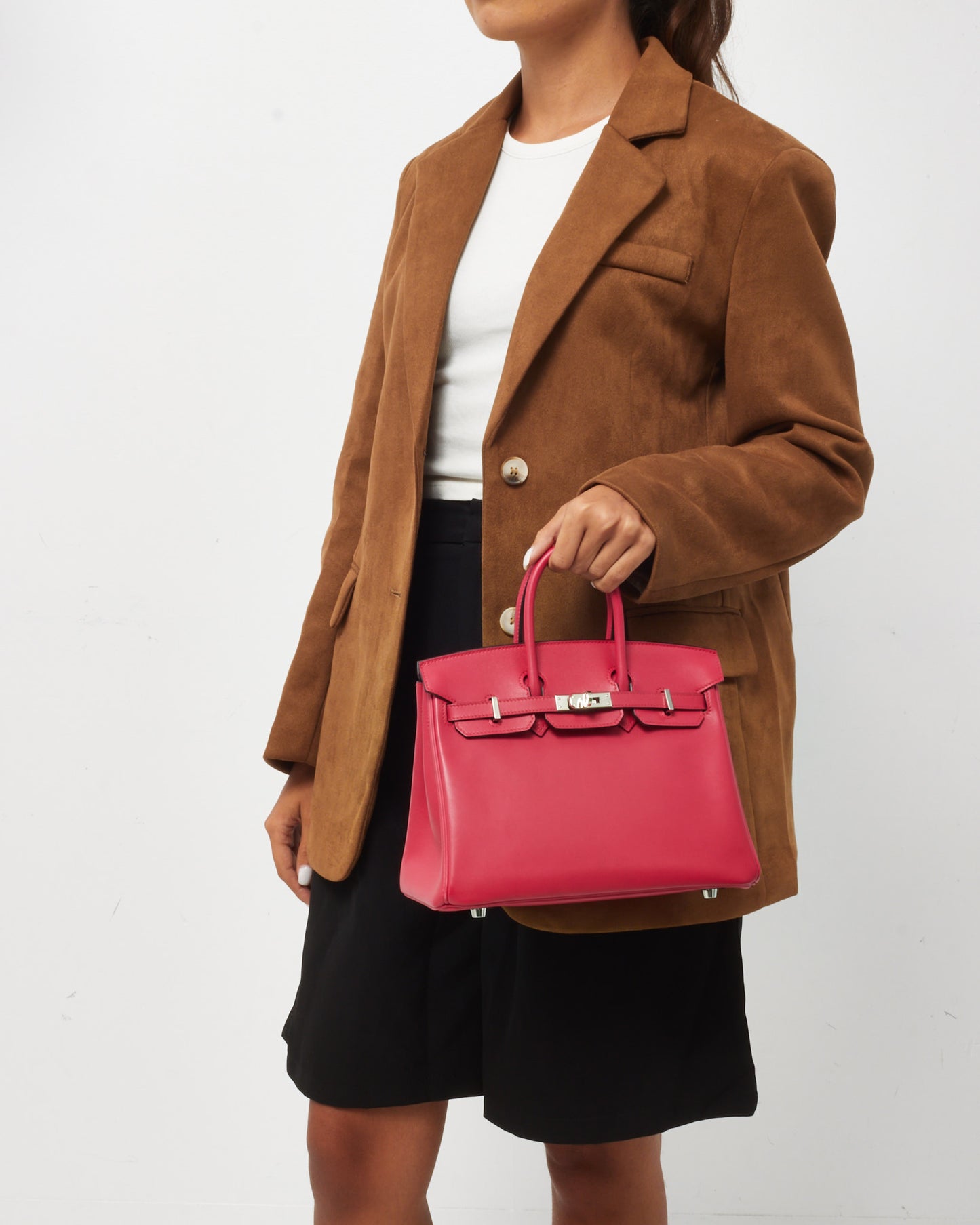 Hermès Pink Framboise Swift Leather Birkin 25 PHW