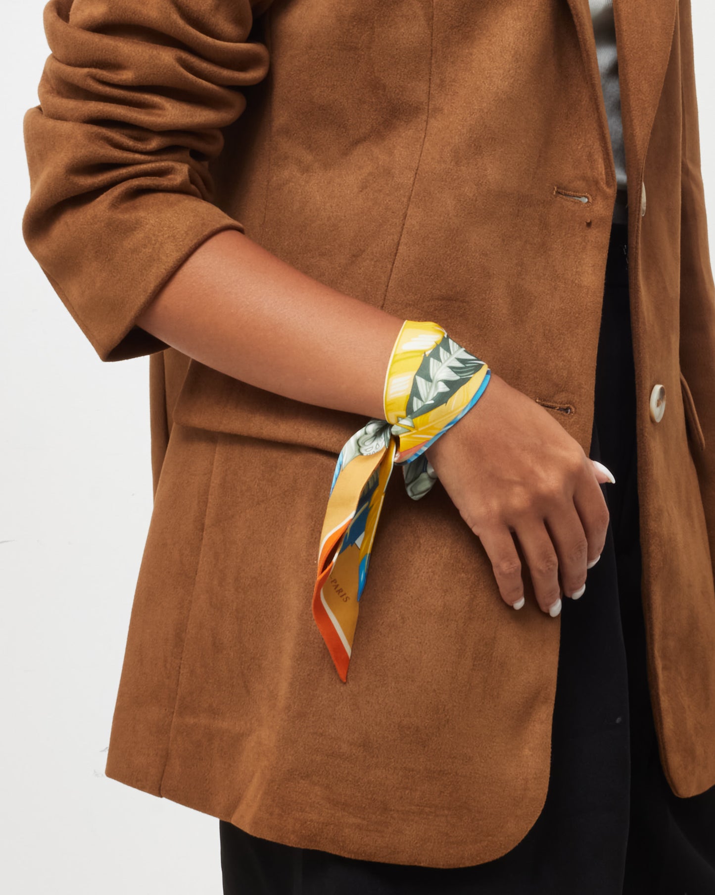 Hermès Yellow/Blue/Multi La Danse Pacifique Silk Twilly Scarf