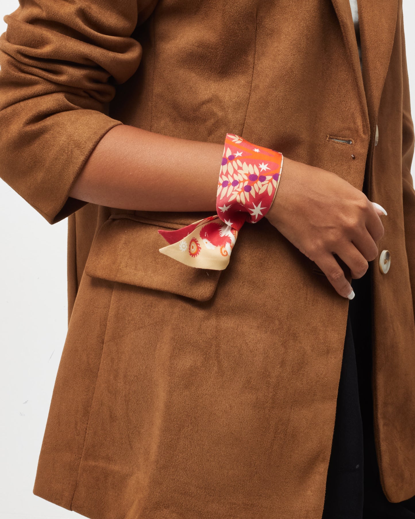 Hermès Orange/Beige/Multi Le Charme D'Orphée Twilly Scarf