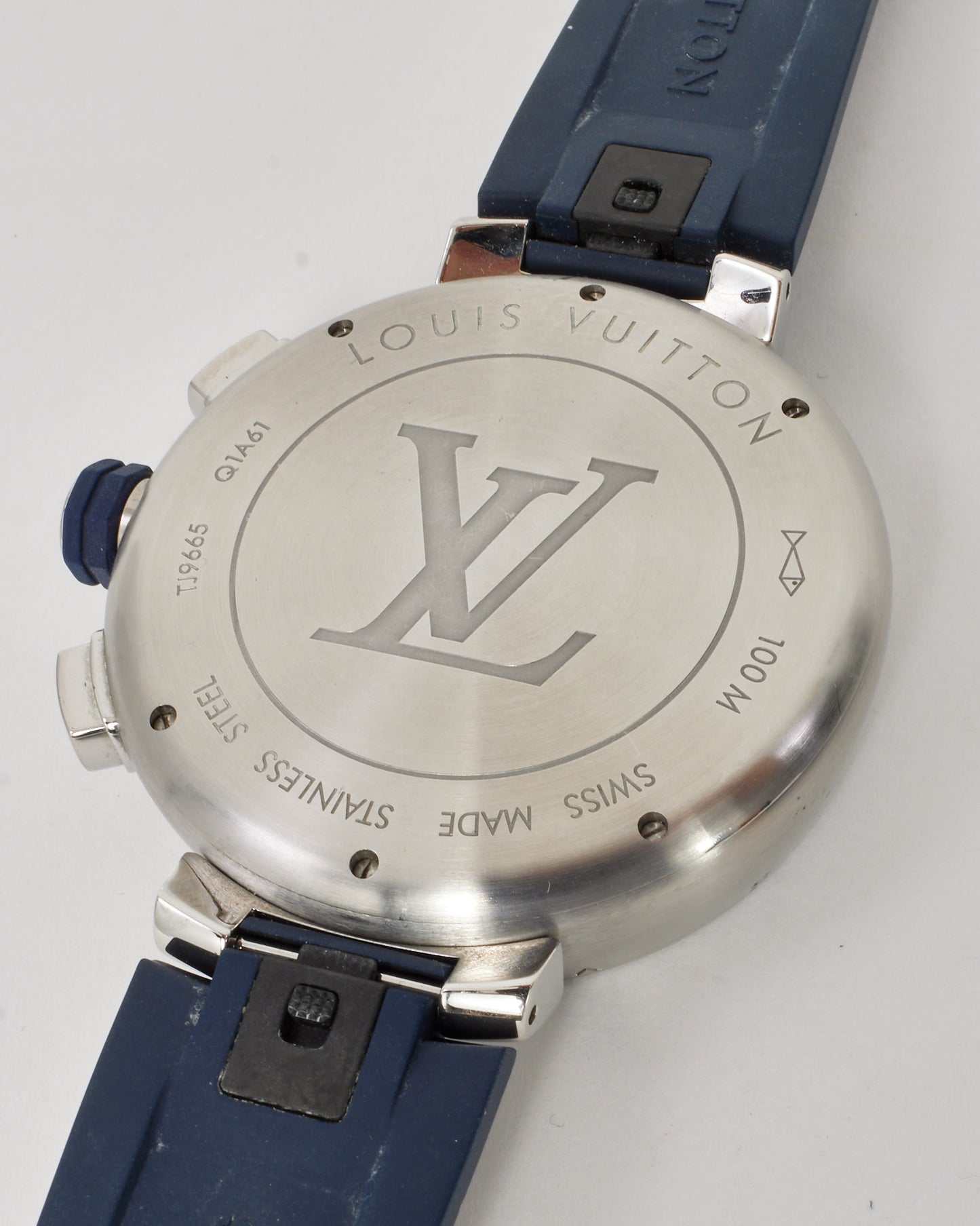 Louis Vuitton Blue Tambour Regatta Chronograph Q1A61 Automatic Men's Watch 46mm with 4 Interchangeable Bands