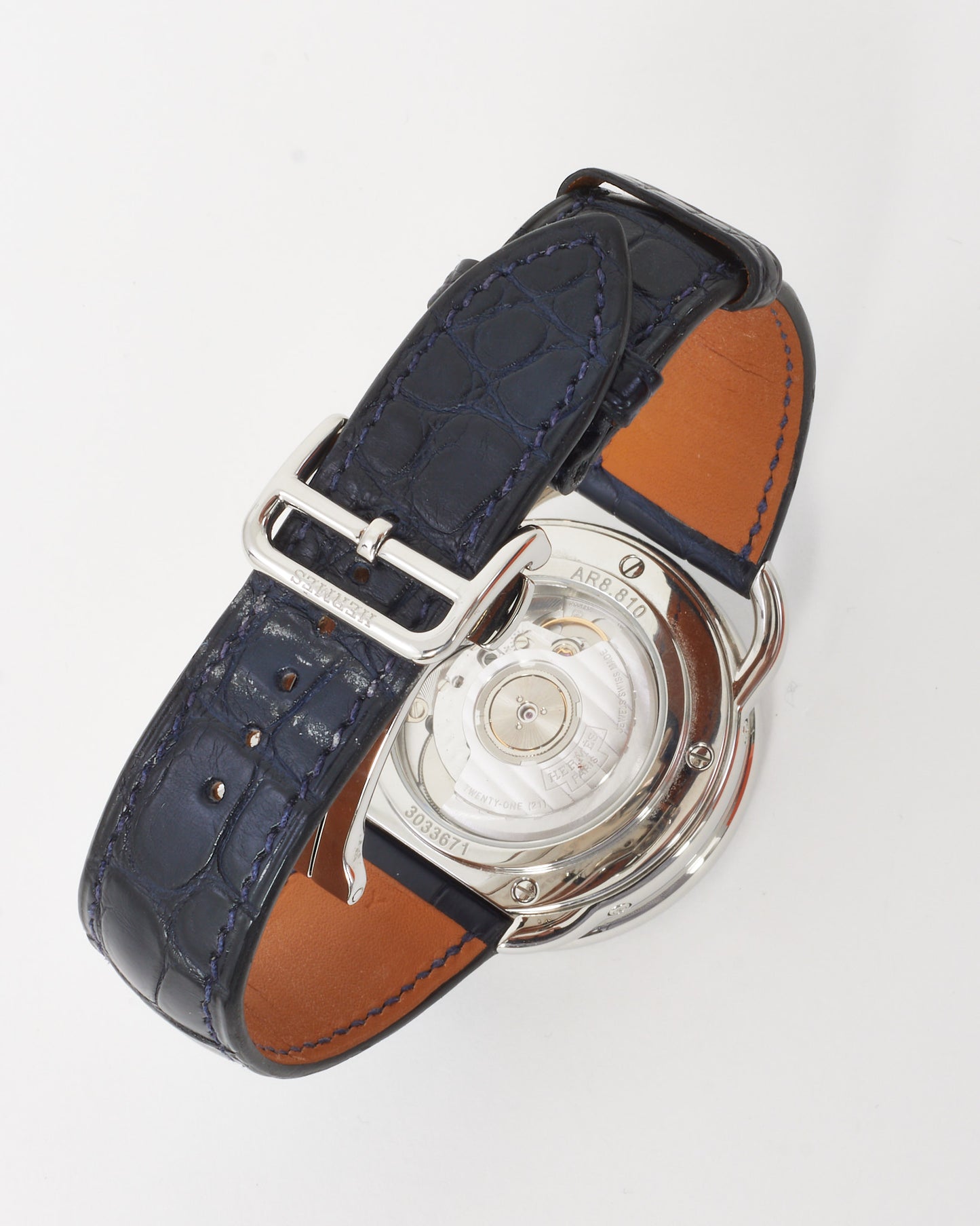 Hermès Navy Blue Arceau Grande Lune Men's Watch 43mm