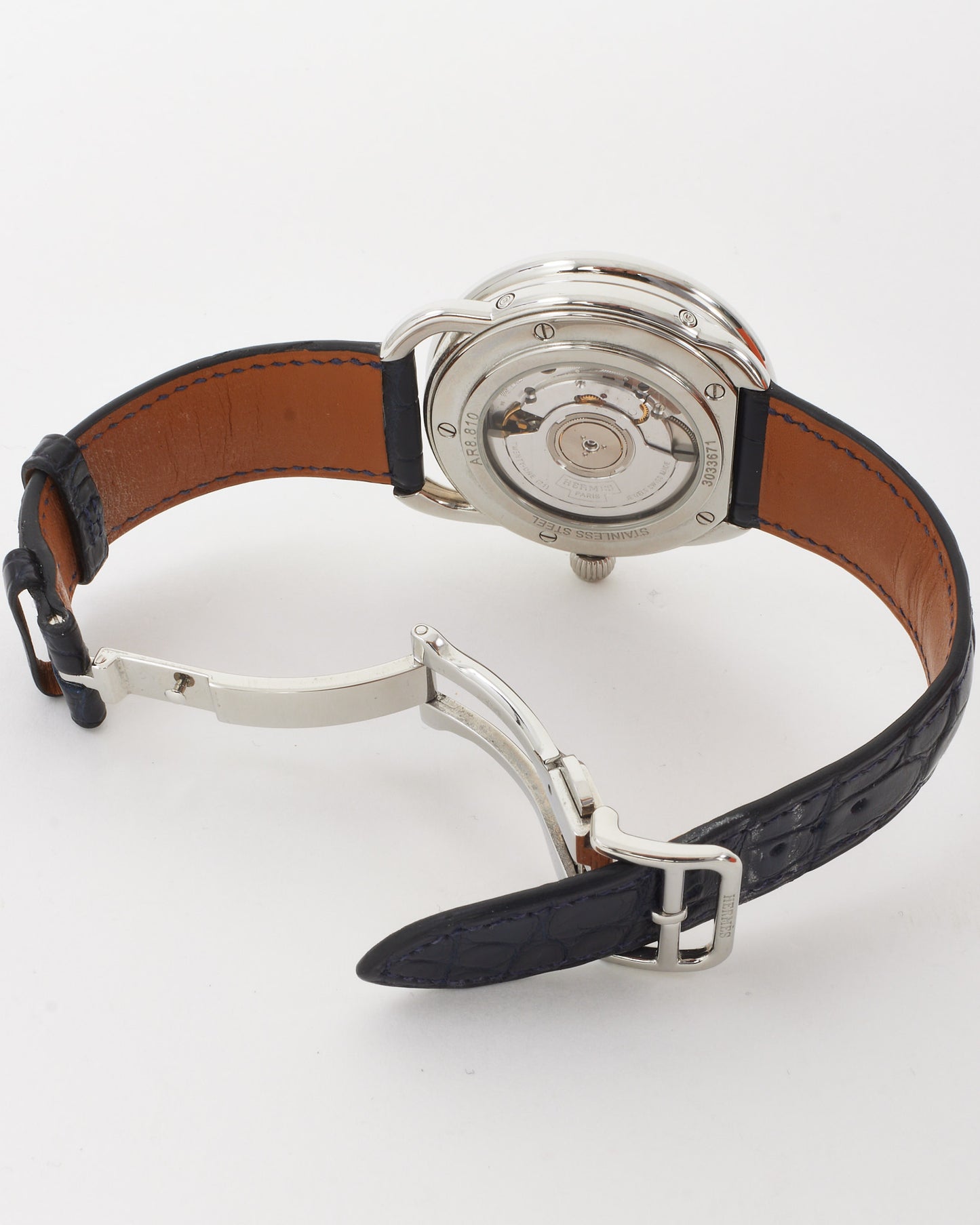 Hermès Navy Blue Arceau Grande Lune Men's Watch 43mm