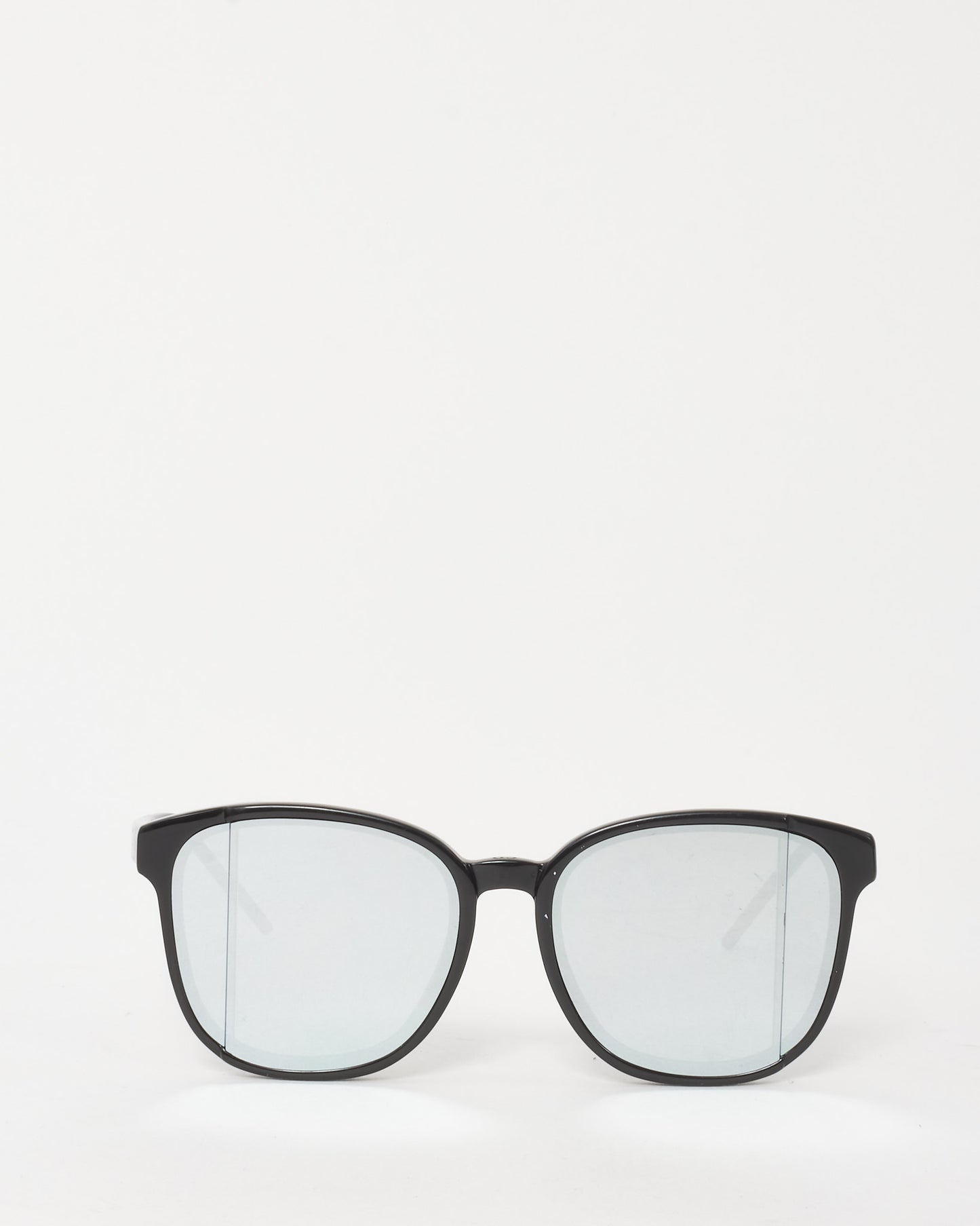 Dior Black Acetate Mirrored Lens DiorStepf Cat Eye Sunglasses