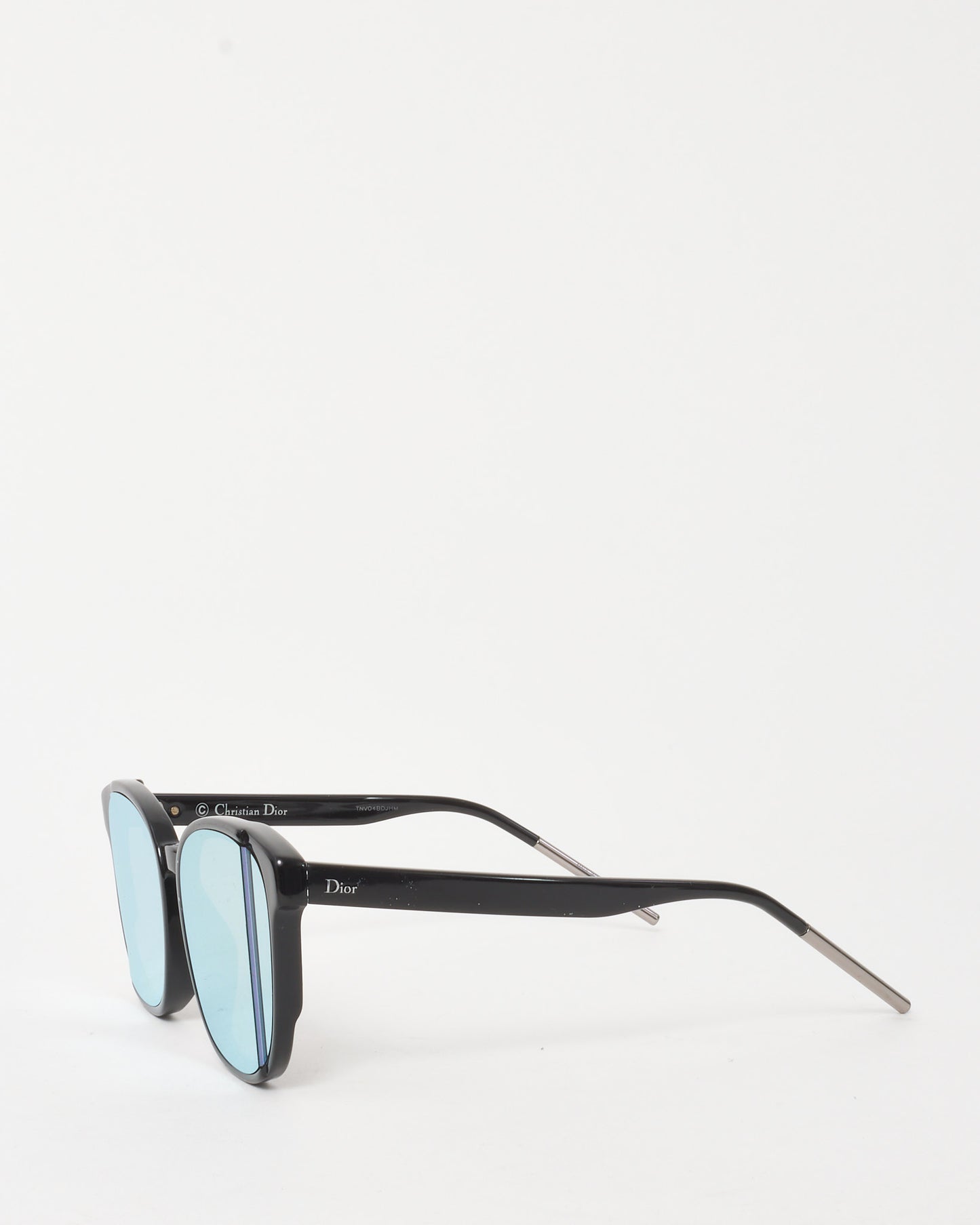 Dior Black Acetate Mirrored Lens DiorStepf Cat Eye Sunglasses