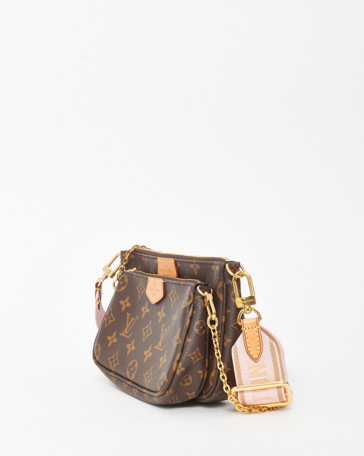 Louis Vuitton Monogram Coated Canvas Pink Multi Pochette Accessoires Crossbody Bag
