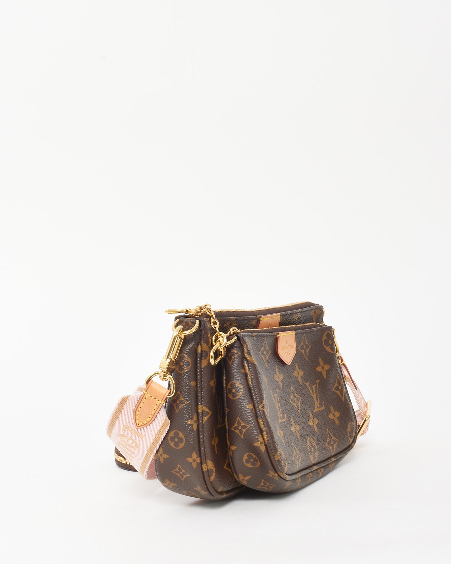 Louis Vuitton Monogram Coated Canvas Pink Multi Pochette Accessoires Crossbody Bag