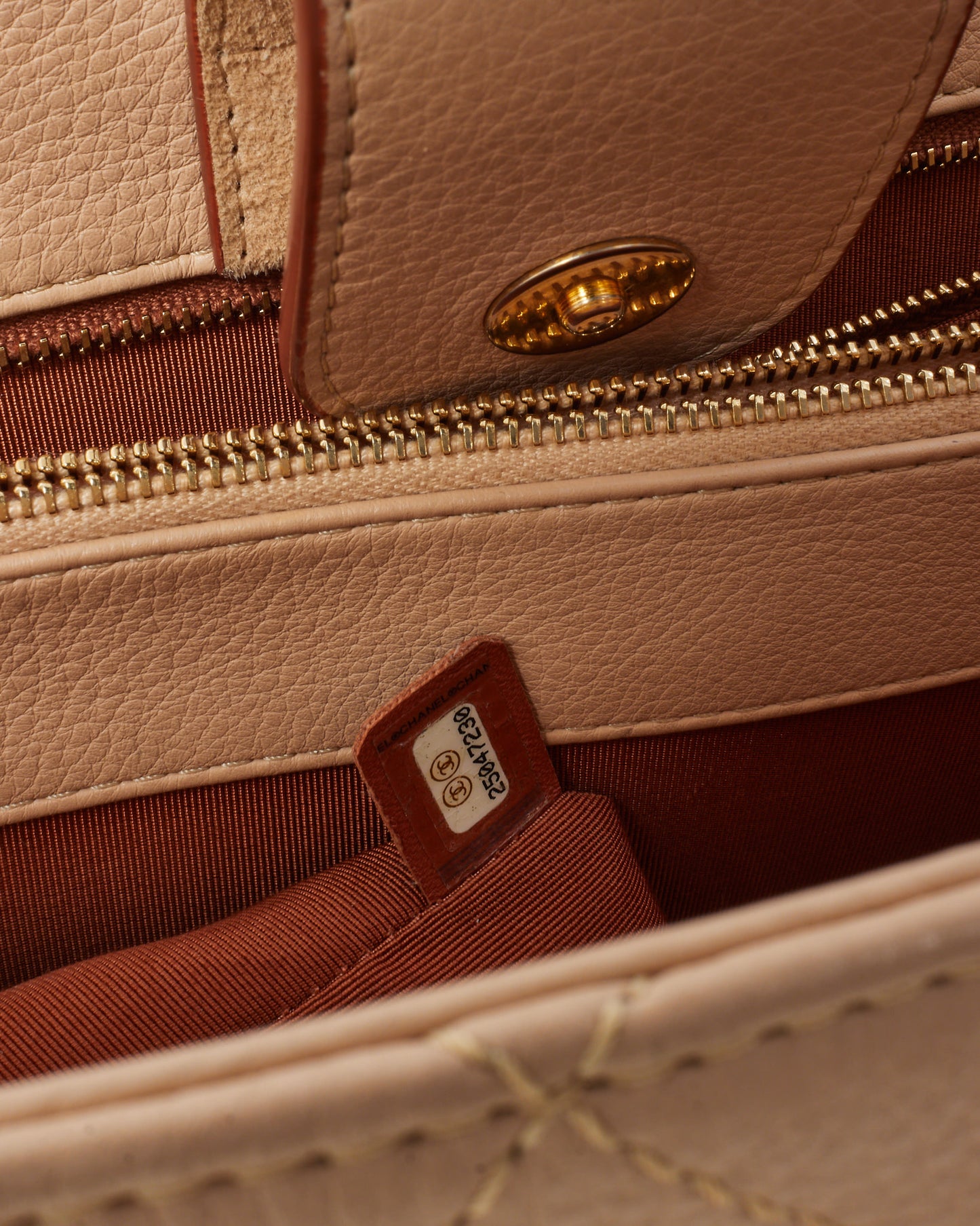 Chanel Beige Caviar Leather Large Archi Chic Shopping Tot Bag GHW