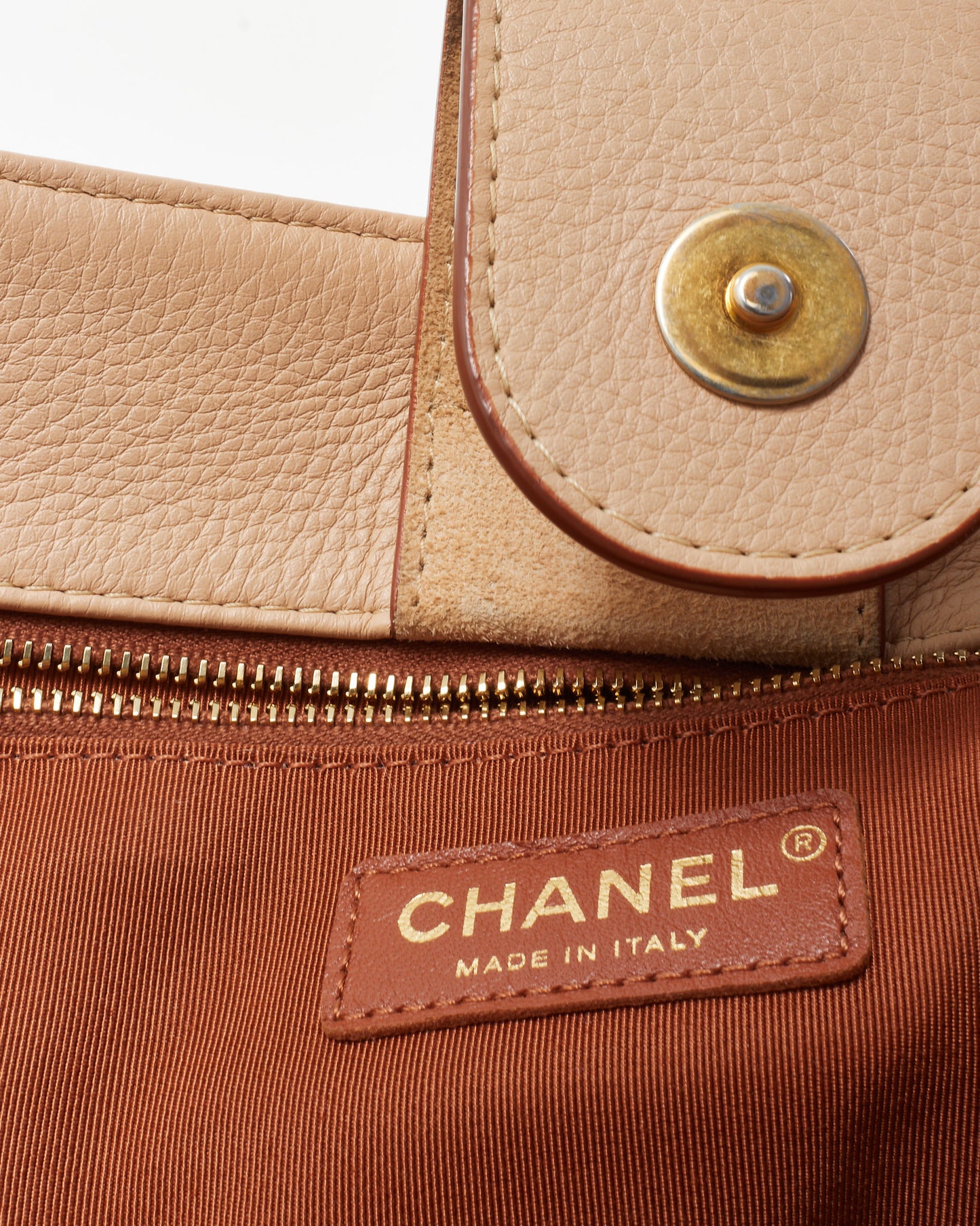 Chanel Beige Caviar Leather Large Archi Chic Shopping Tot Bag GHW