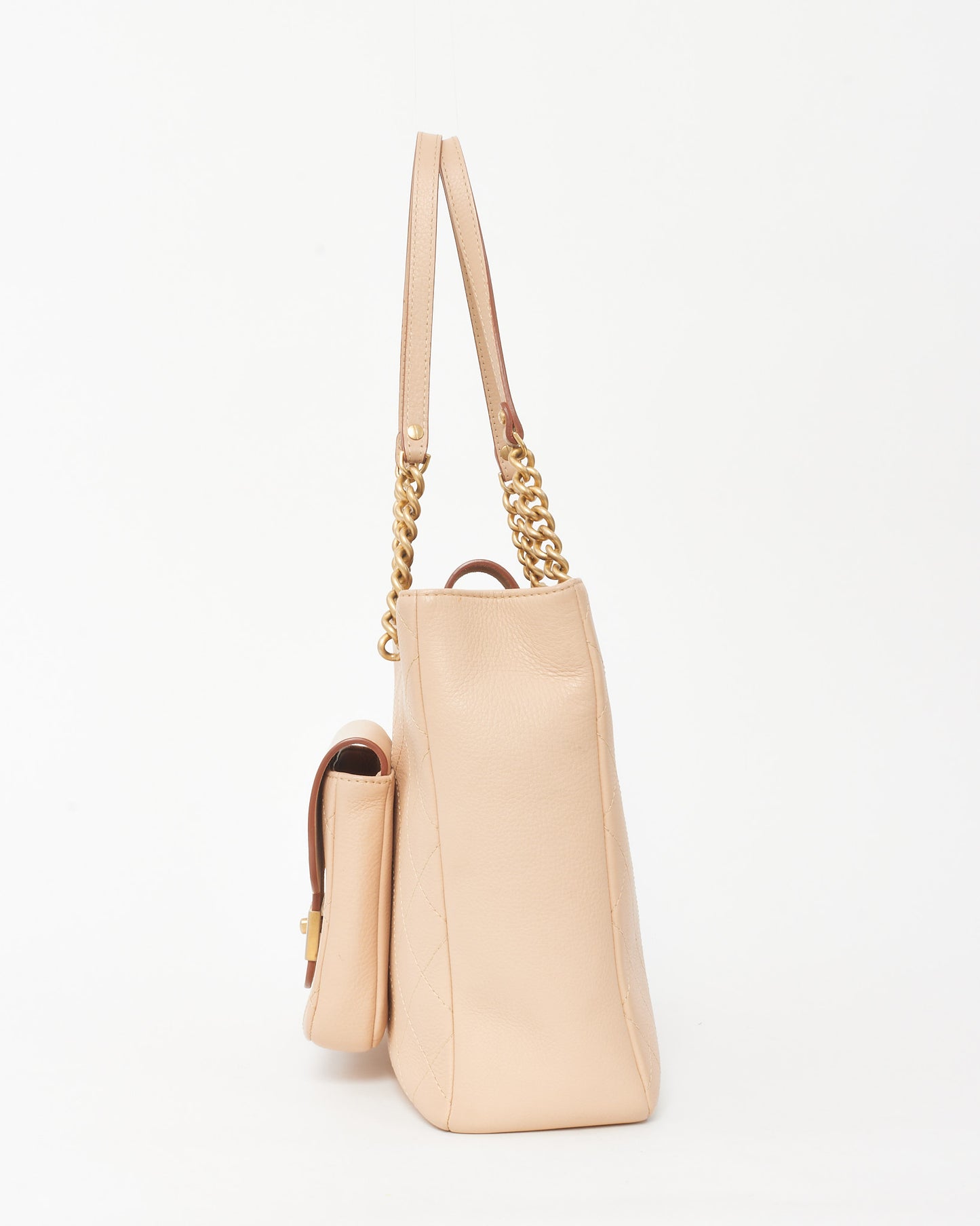 Chanel Beige Caviar Leather Large Archi Chic Shopping Tot Bag GHW