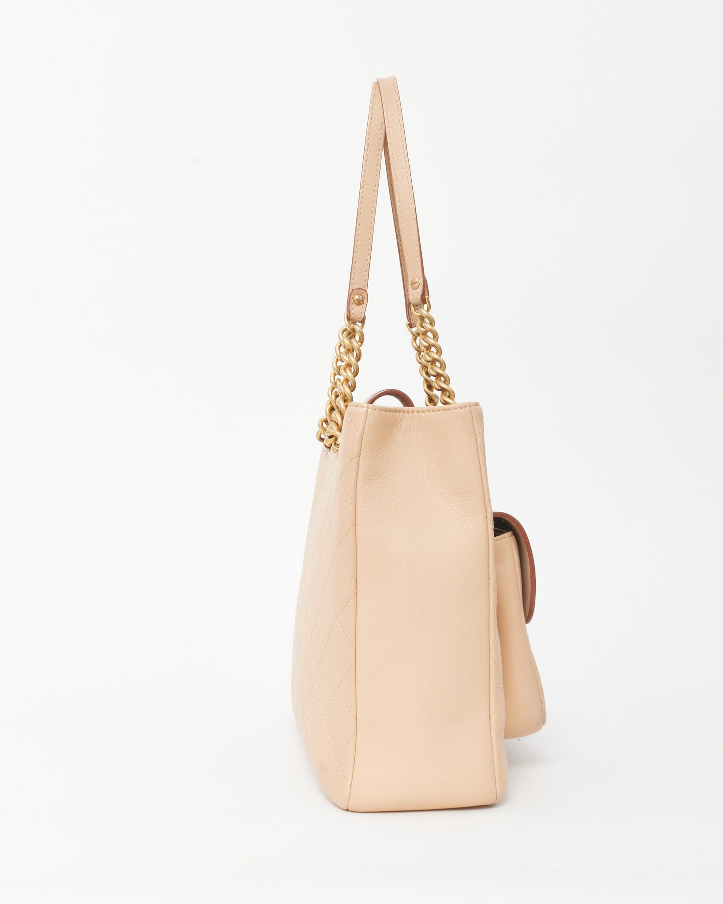 Chanel Beige Caviar Leather Large Archi Chic Shopping Tot Bag GHW