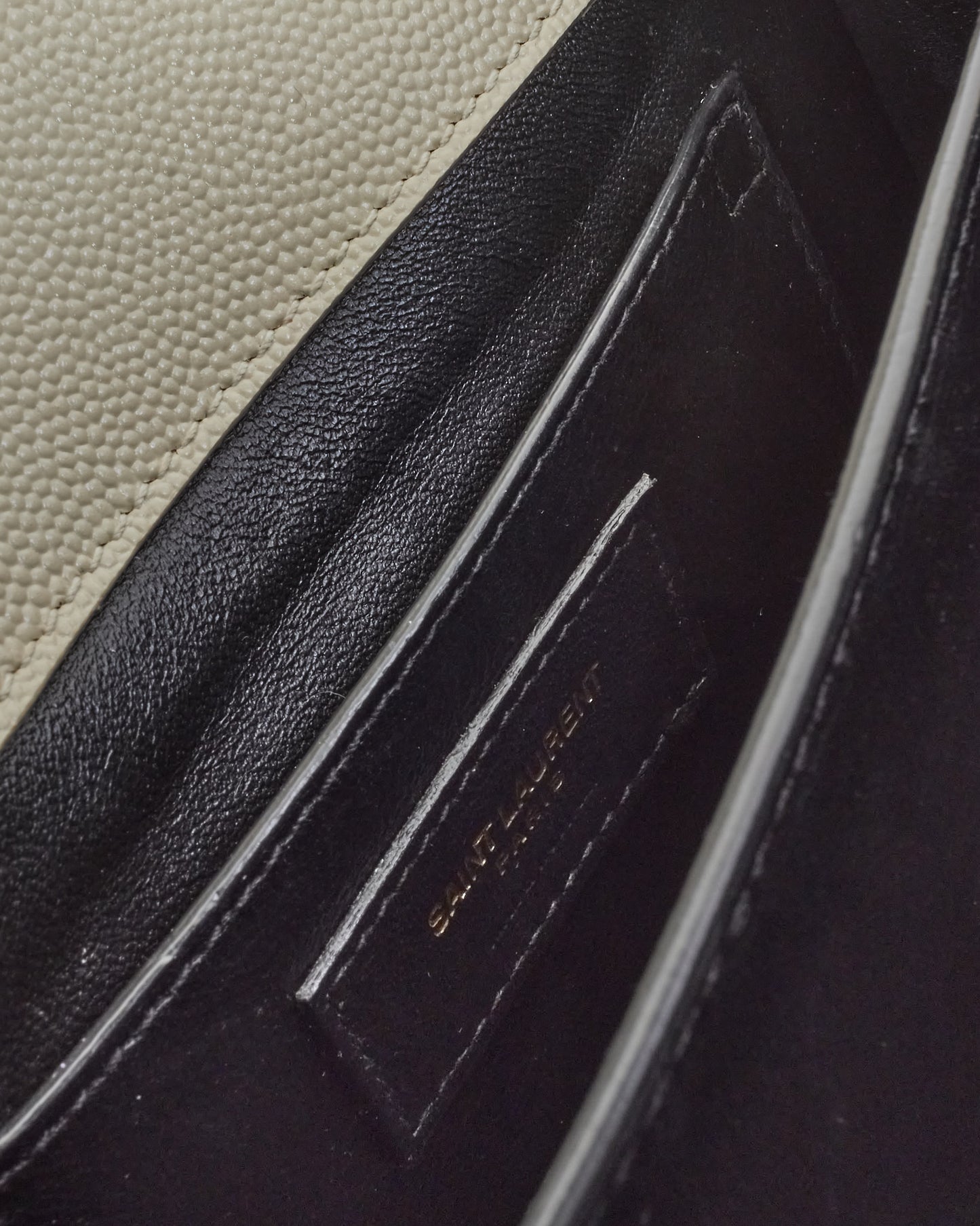 Saint Laurent White Leather Mini Cassandre Top Handle Bag