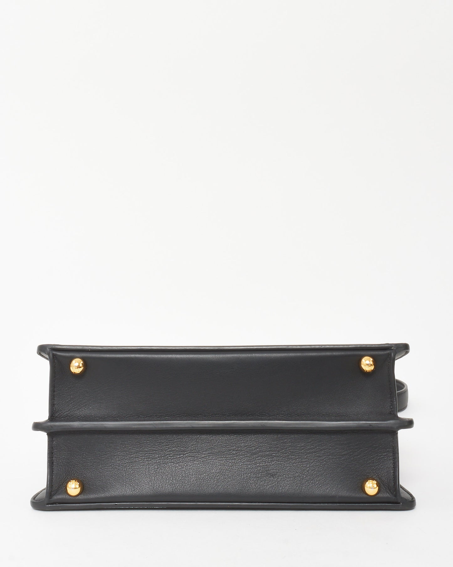 Fendi Black Leather Small Peekaboo ISeeU Bag with Strap