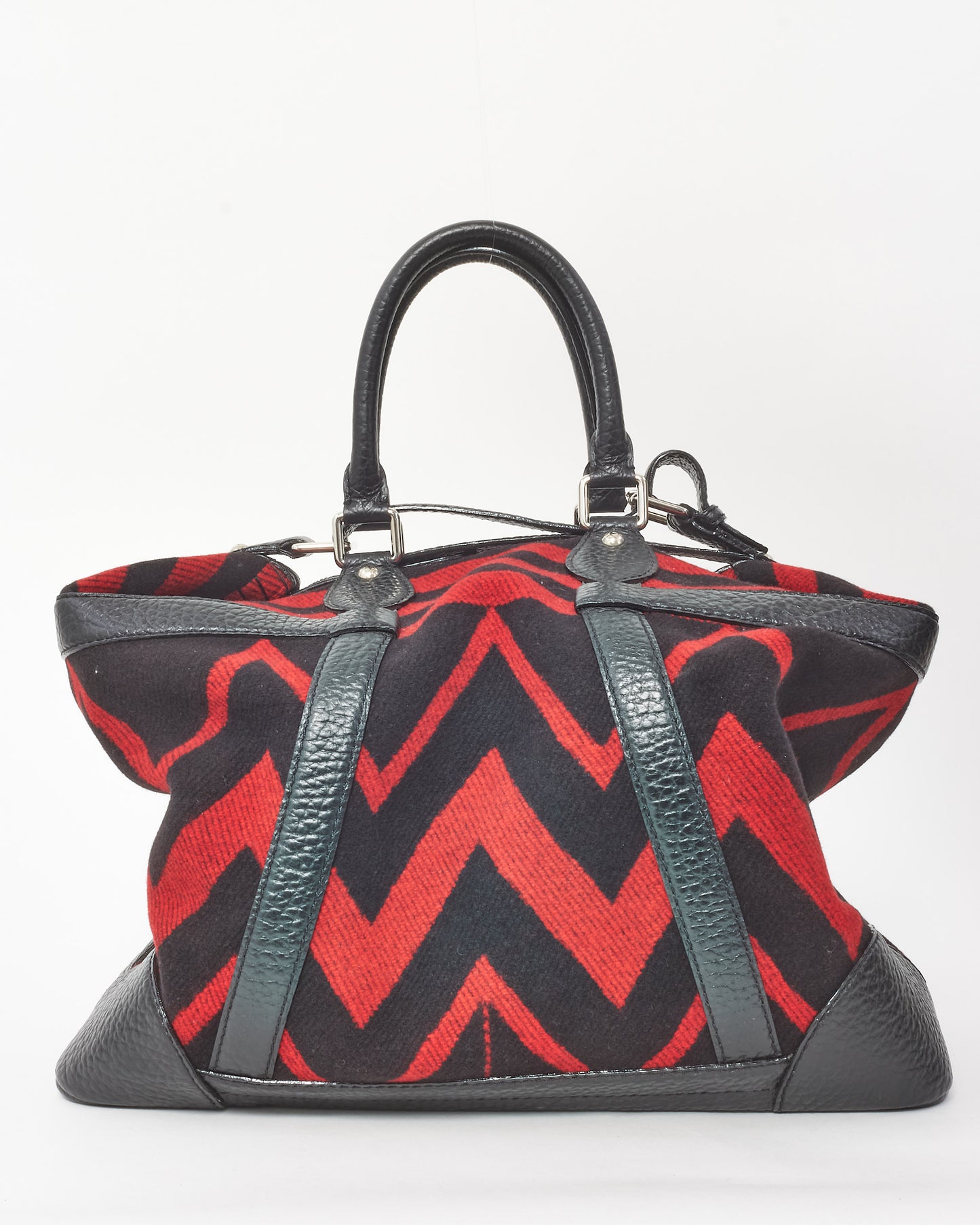 Louis Vuitton Limited Edition Red and Black Wool Grimaud Vail Blanket Weekender Bag