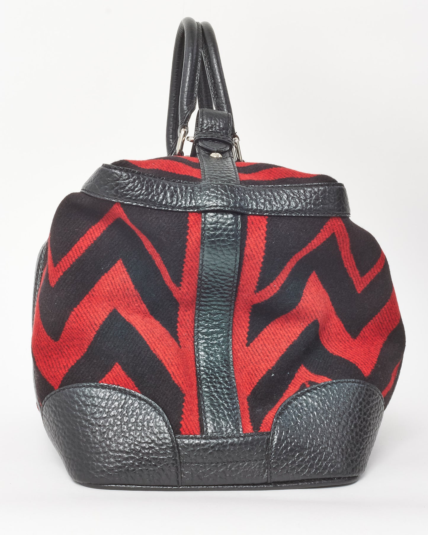 Louis Vuitton Limited Edition Red and Black Wool Grimaud Vail Blanket Weekender Bag