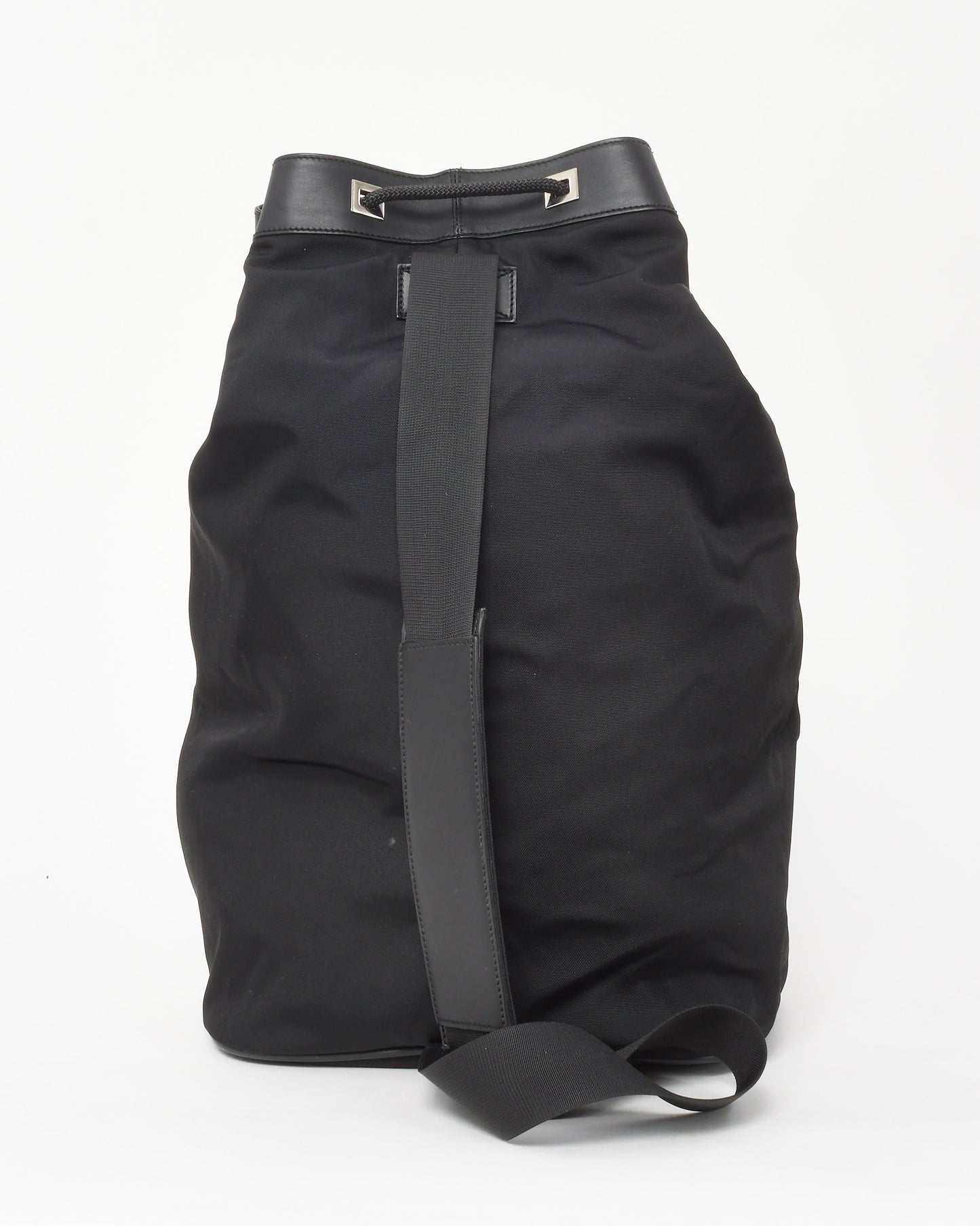 Gucci Vintage Black Canvas Sling Drawstring Backpack