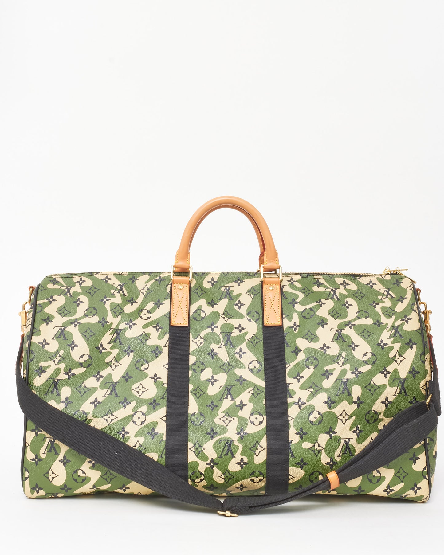 Louis Vuitton Takashi Murakami Green Monogramouflage Camouflage Keepall Bandoulière 55