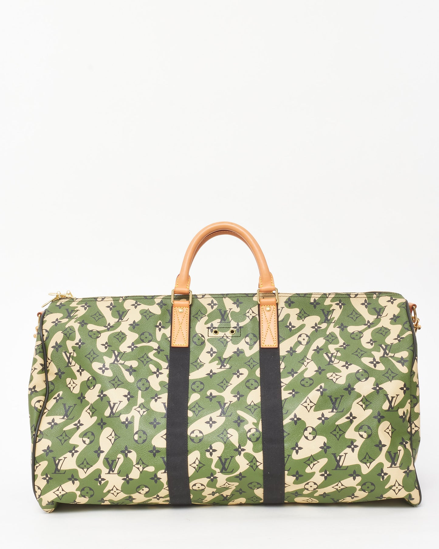 Louis Vuitton Takashi Murakami Green Monogramouflage Camouflage Keepall Bandoulière 55