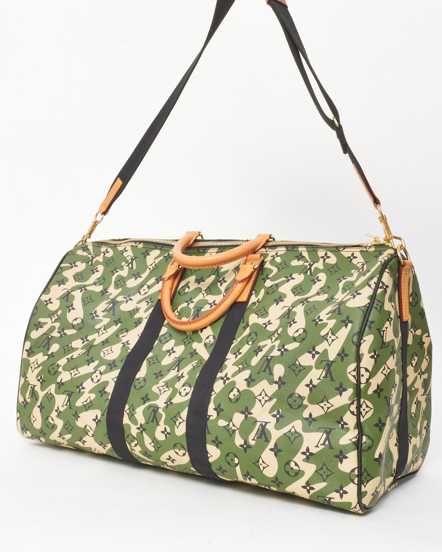 Louis Vuitton Takashi Murakami Green Monogramouflage Camouflage Keepall Bandoulière 55
