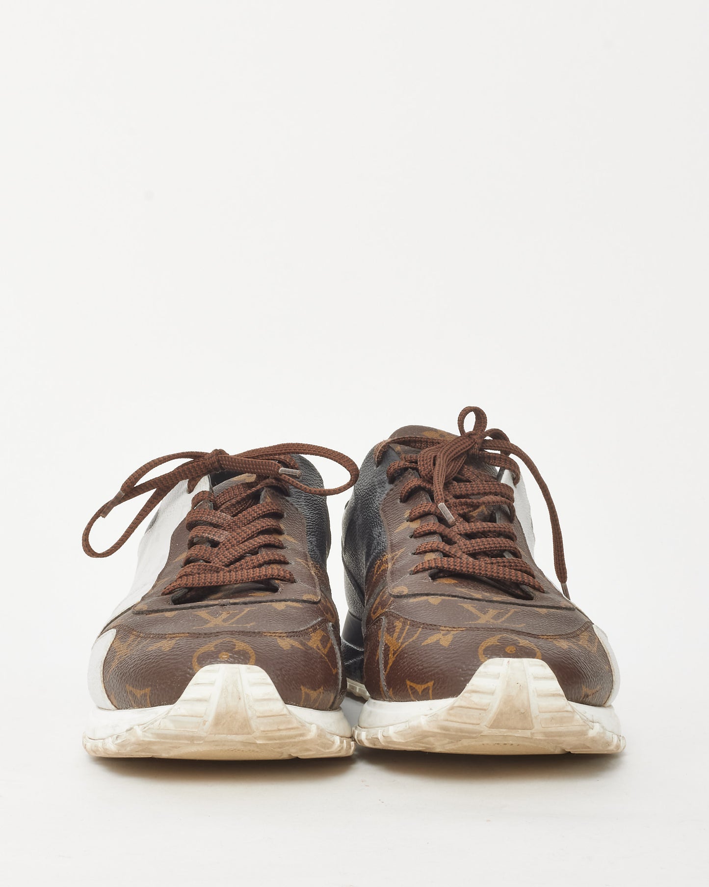 Louis Vuitton Men's Brown/White Monogram Coated Canvas Run Away Sneakers - 8.5 MEN