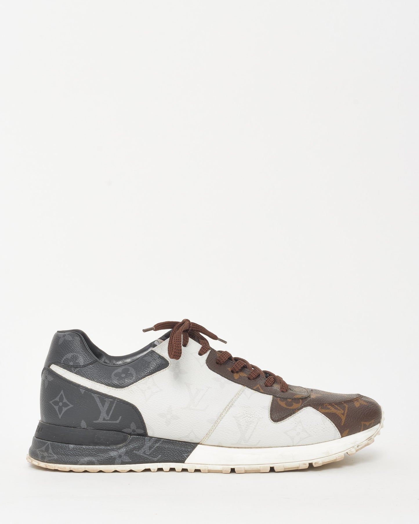 Louis Vuitton Men's Brown/White Monogram Coated Canvas Run Away Sneakers - 8.5 MEN
