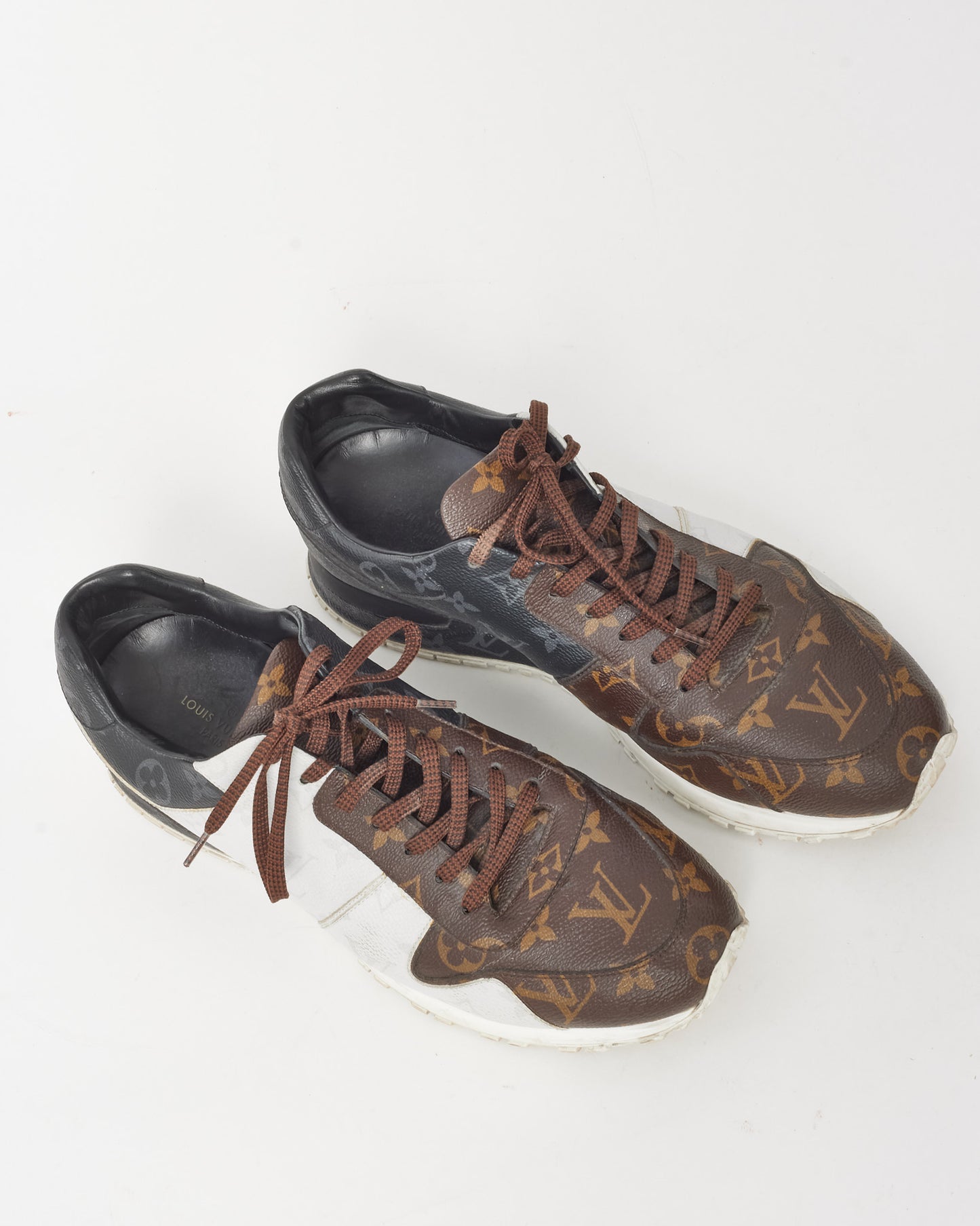 Louis Vuitton Men's Brown/White Monogram Coated Canvas Run Away Sneakers - 8.5 MEN
