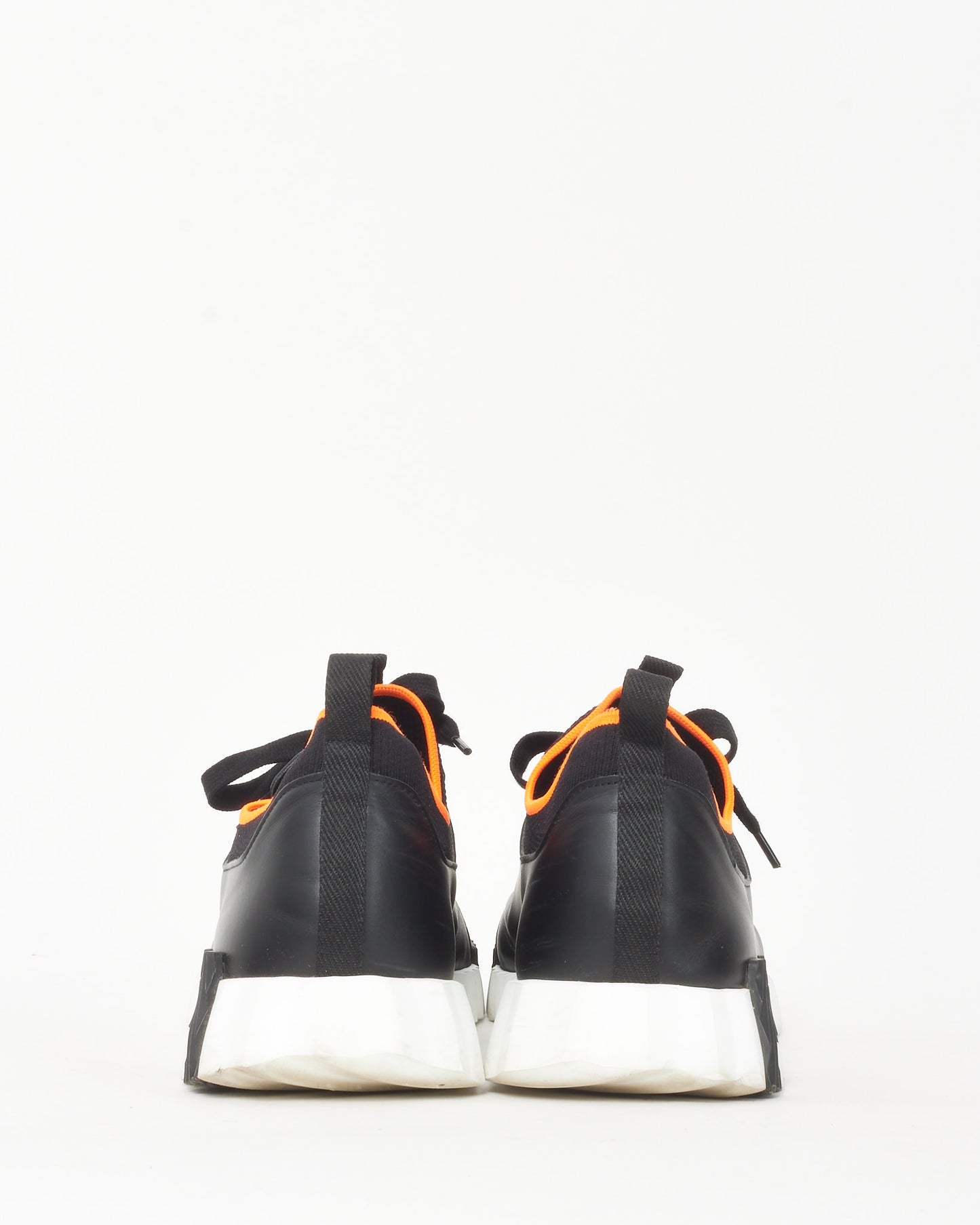 Hermès Men's Black Leather and Suede Orange Trim Bouncing Sneakers - 43 MEN