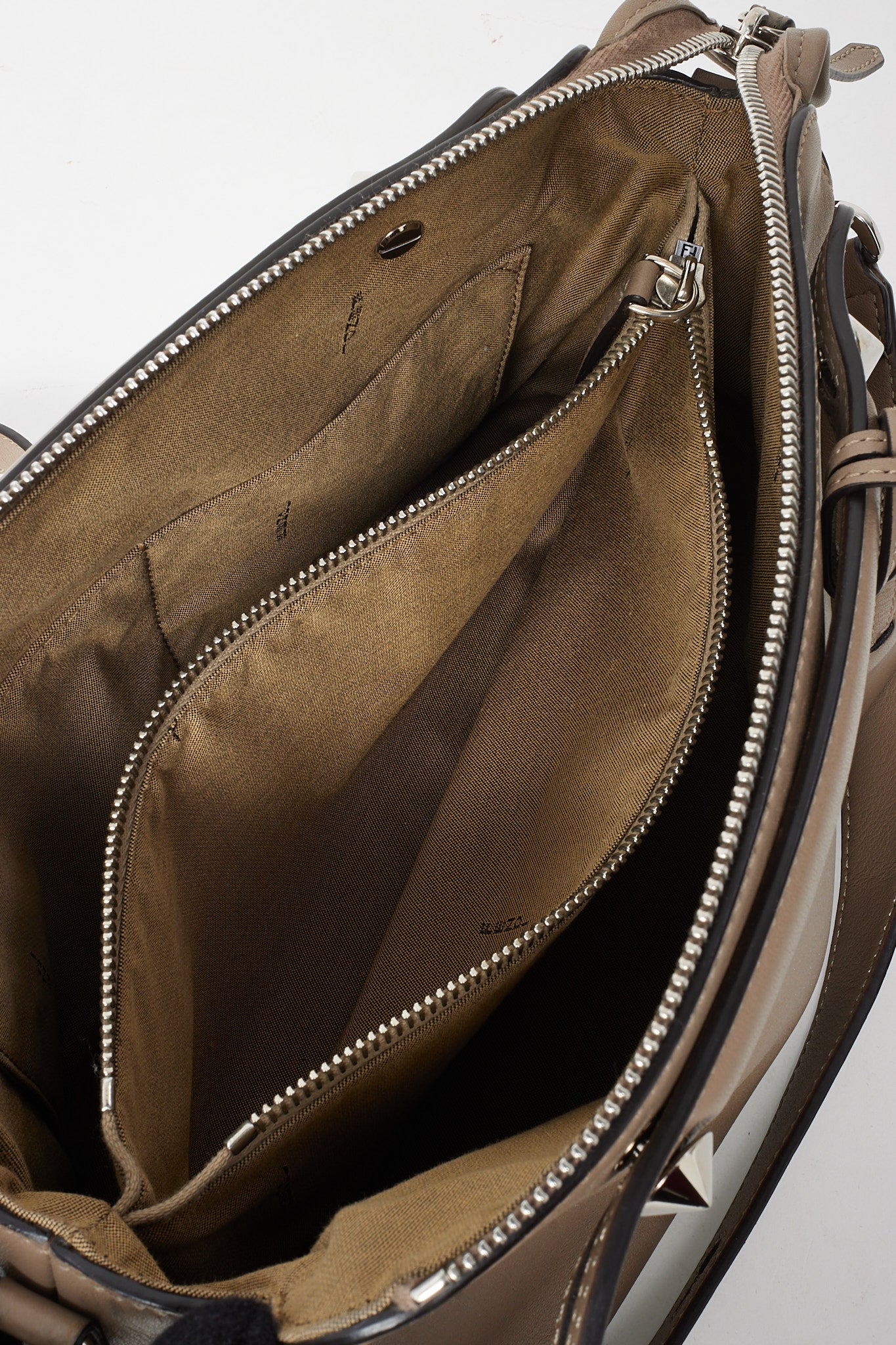 Fendi Dove Grey Leather Small By The Way 2-Bag Satchel Bag