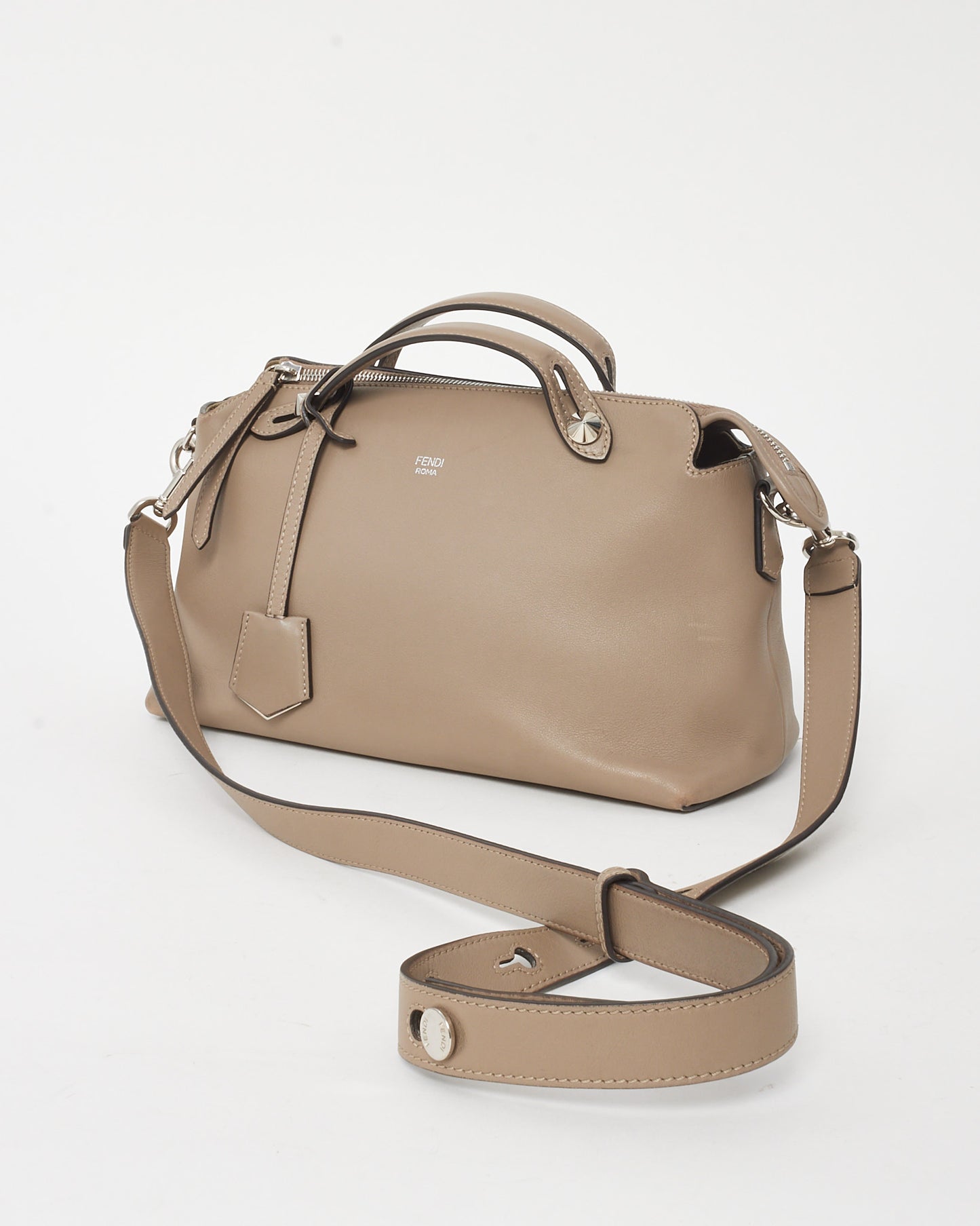 Fendi Dove Grey Leather Small By The Way 2-Bag Satchel Bag