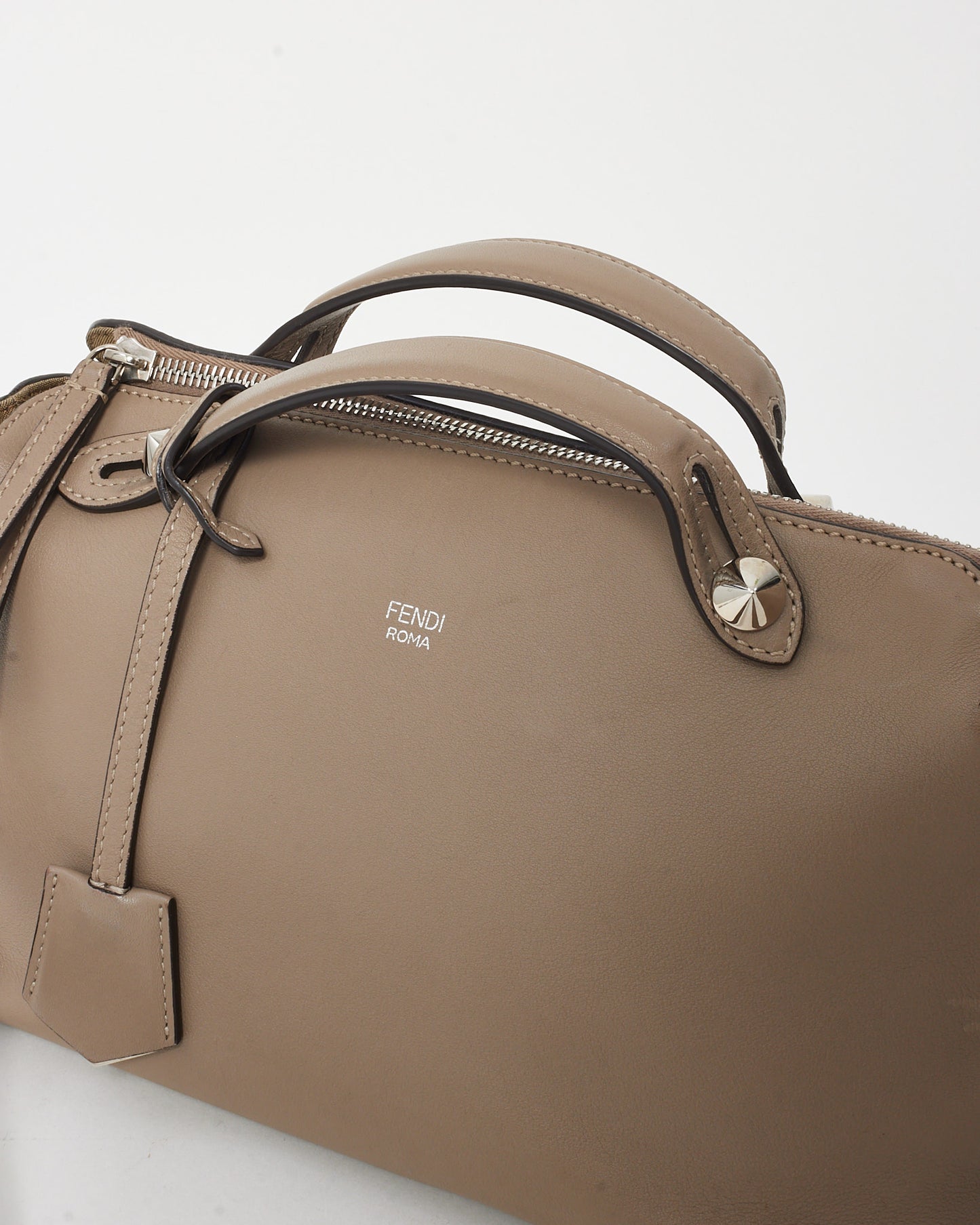 Fendi Dove Grey Leather Small By The Way 2-Bag Satchel Bag