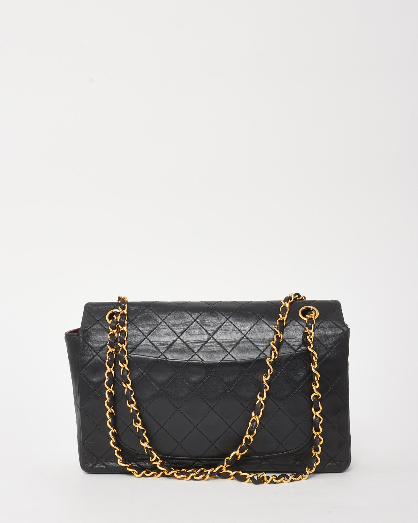 Chanel Vintage Black Lambskin Medium Single Flap Bag 24K GHW