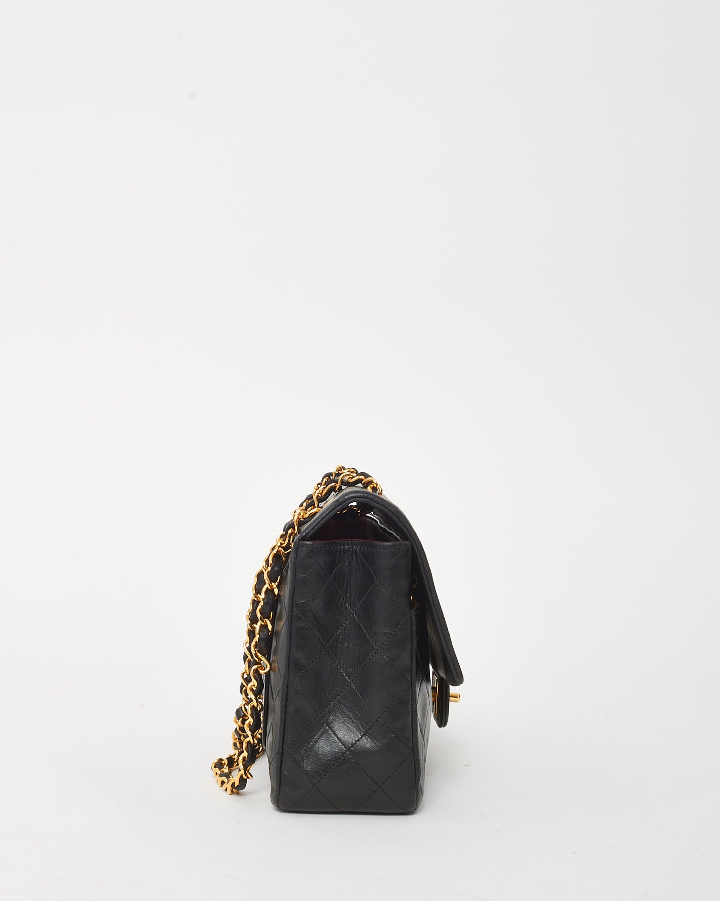 Chanel Vintage Black Lambskin Medium Single Flap Bag 24K GHW