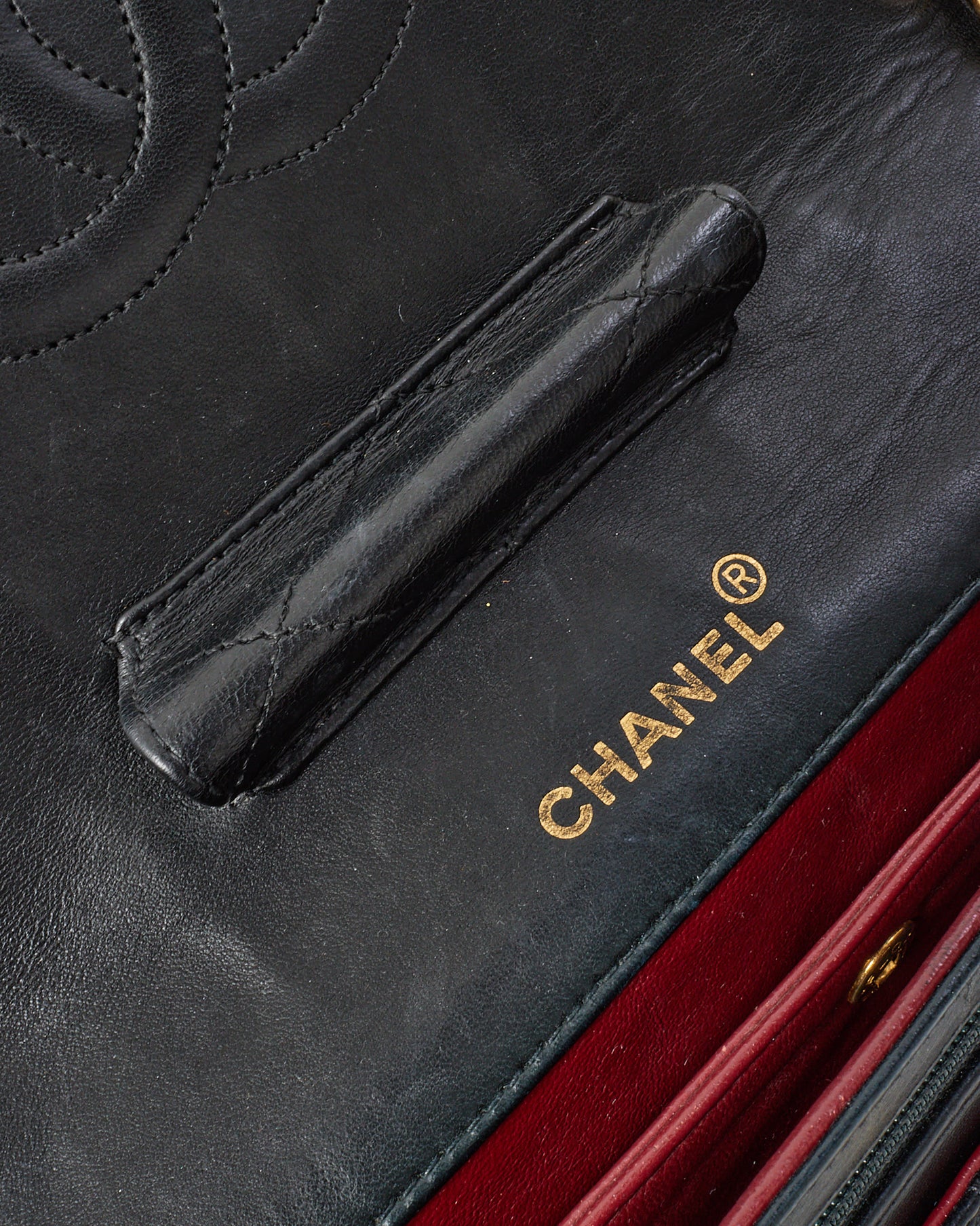 Chanel Vintage Black Lambskin Medium Single Flap Bag 24K GHW