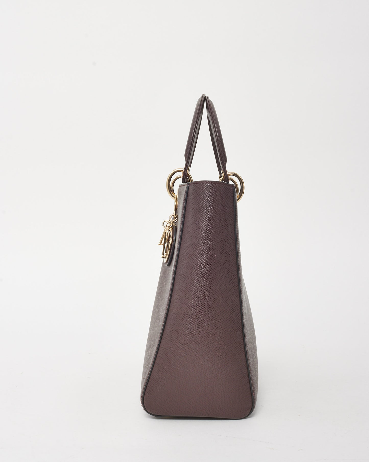 Dior Burgundy Grained Calfskin Leather Large Lady Dior Bag GHW with NO STRAP