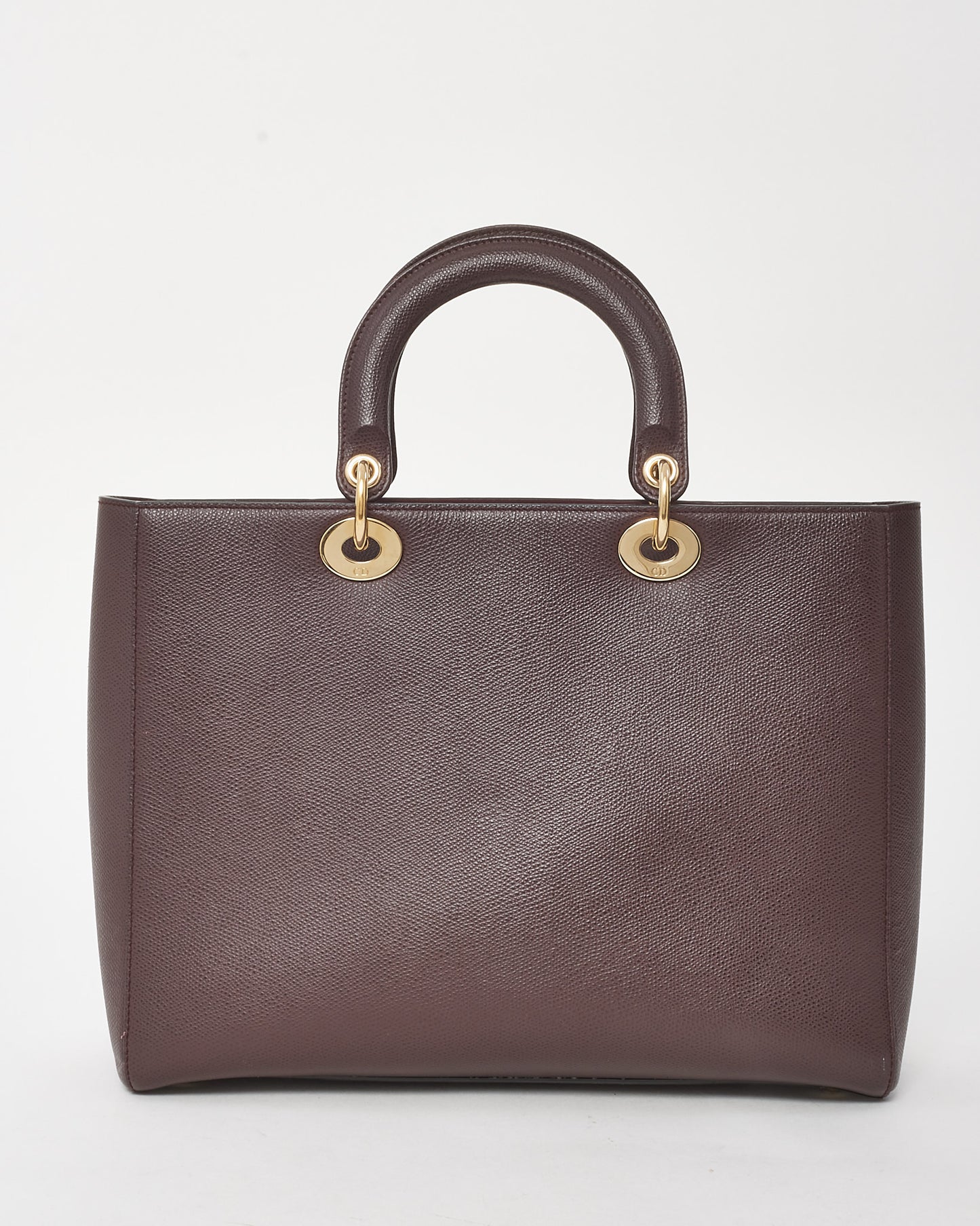 Dior Burgundy Grained Calfskin Leather Large Lady Dior Bag GHW with NO STRAP