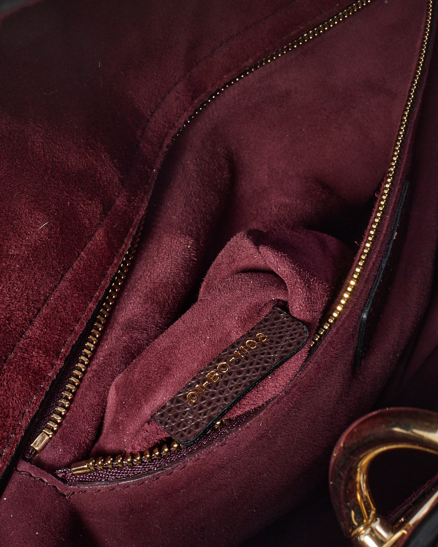 Dior Burgundy Grained Calfskin Leather Large Lady Dior Bag GHW with NO STRAP