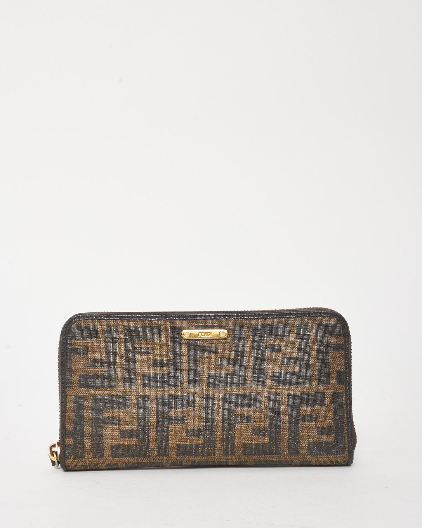 Fendi Tobacco Brown FF Zucca Print Coated Canvas Zippy Wallet