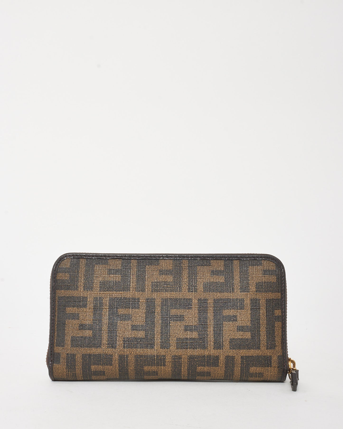 Fendi Tobacco Brown FF Zucca Print Coated Canvas Zippy Wallet