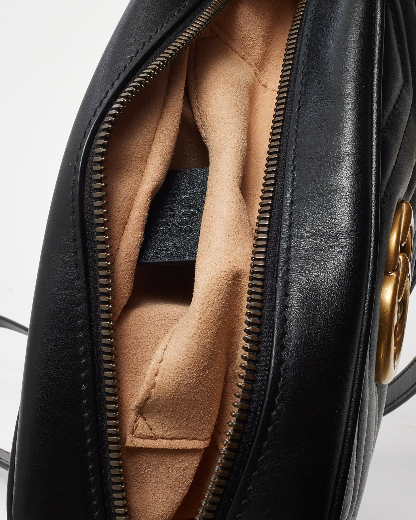 Gucci Black Matelassé Chevron Leather GG Marmont Small Camera Bag