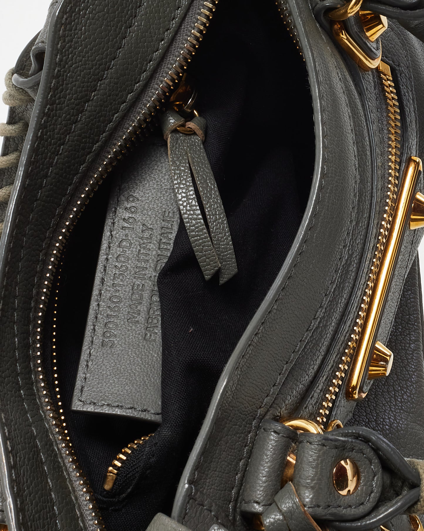 Balenciaga Grey Leather Metallic Edge Classic Mini City Bag