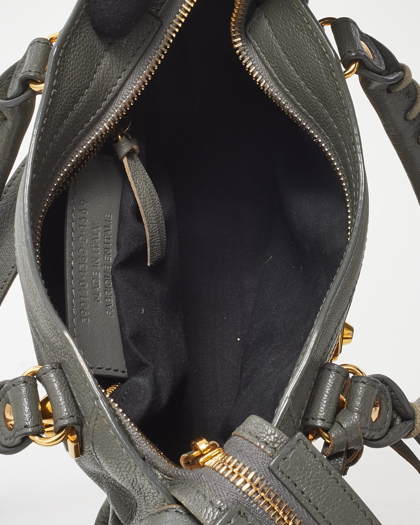 Balenciaga Grey Leather Metallic Edge Classic Mini City Bag