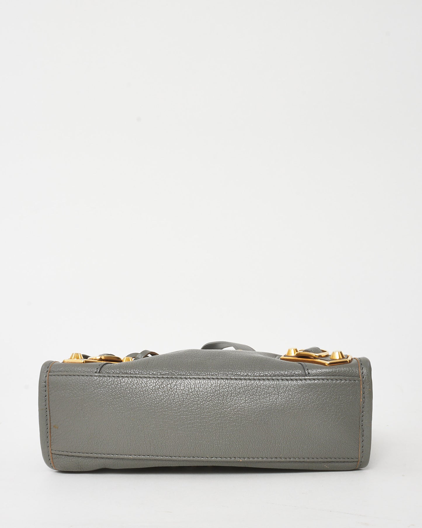 Balenciaga Grey Leather Metallic Edge Classic Mini City Bag