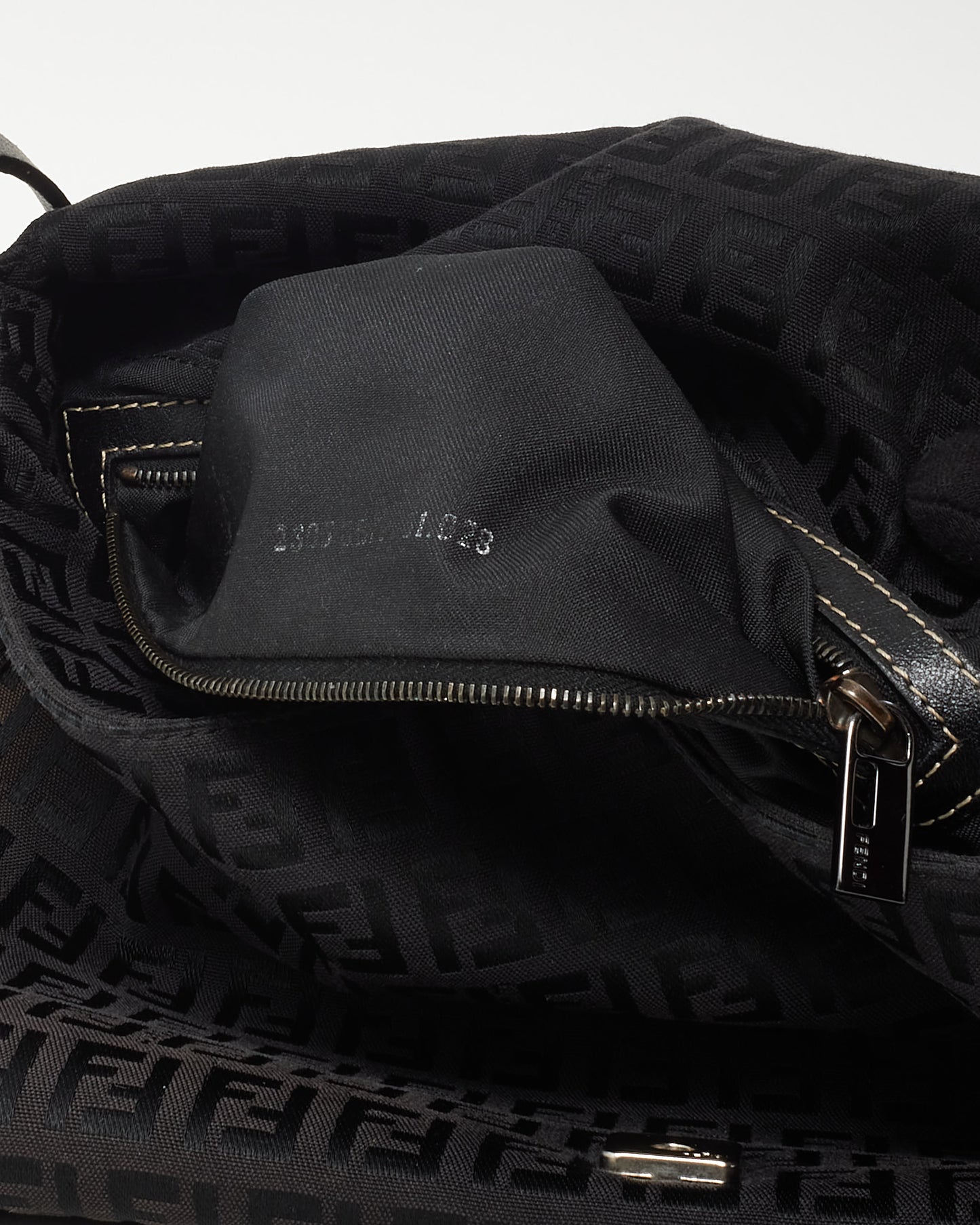 Fendi Dark Brown Zucchino Print Canvas Mamma Forever Baguette Shoulder Bag